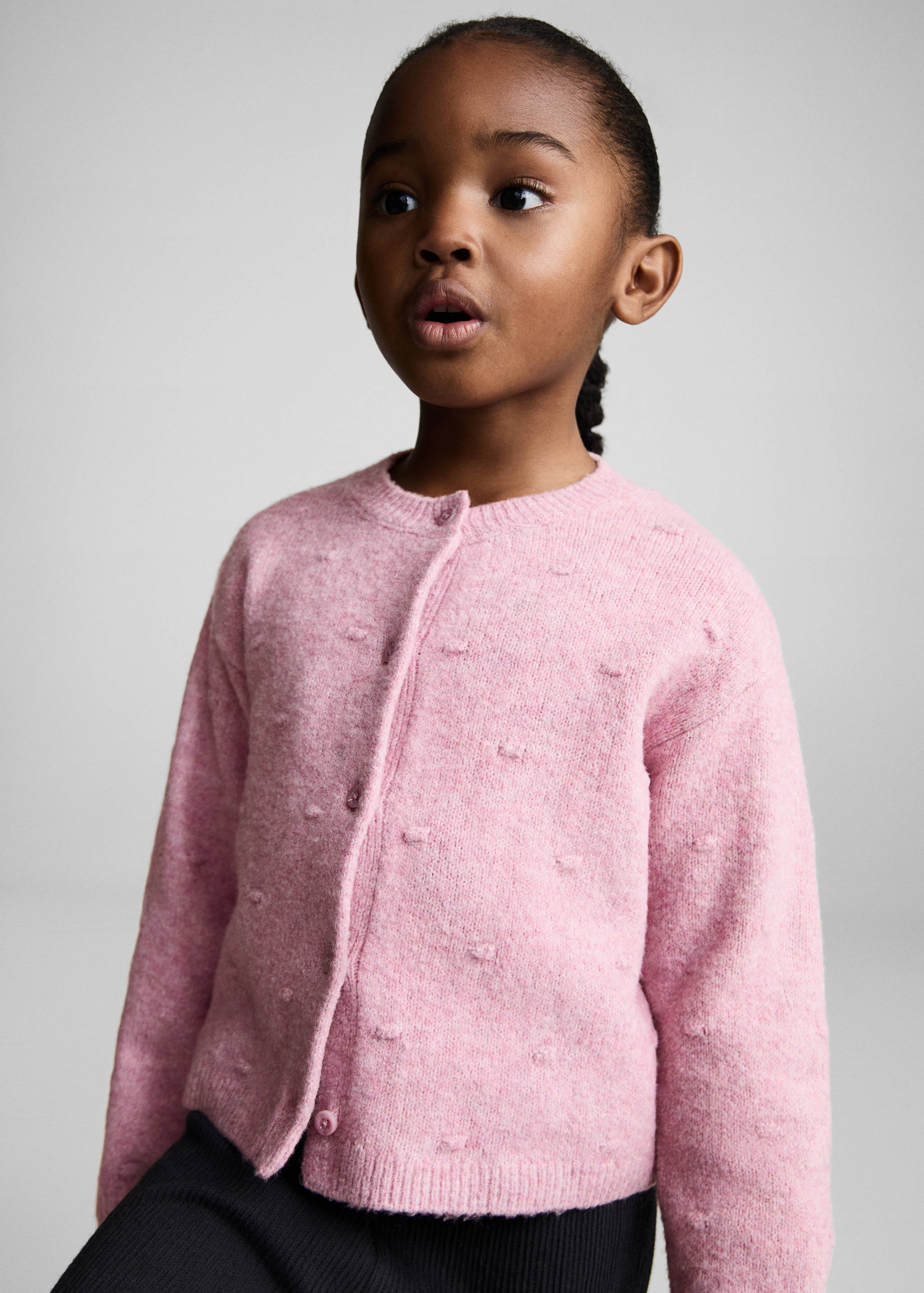 سترة صوفية محبوكة بأزرار - رؤية وسط