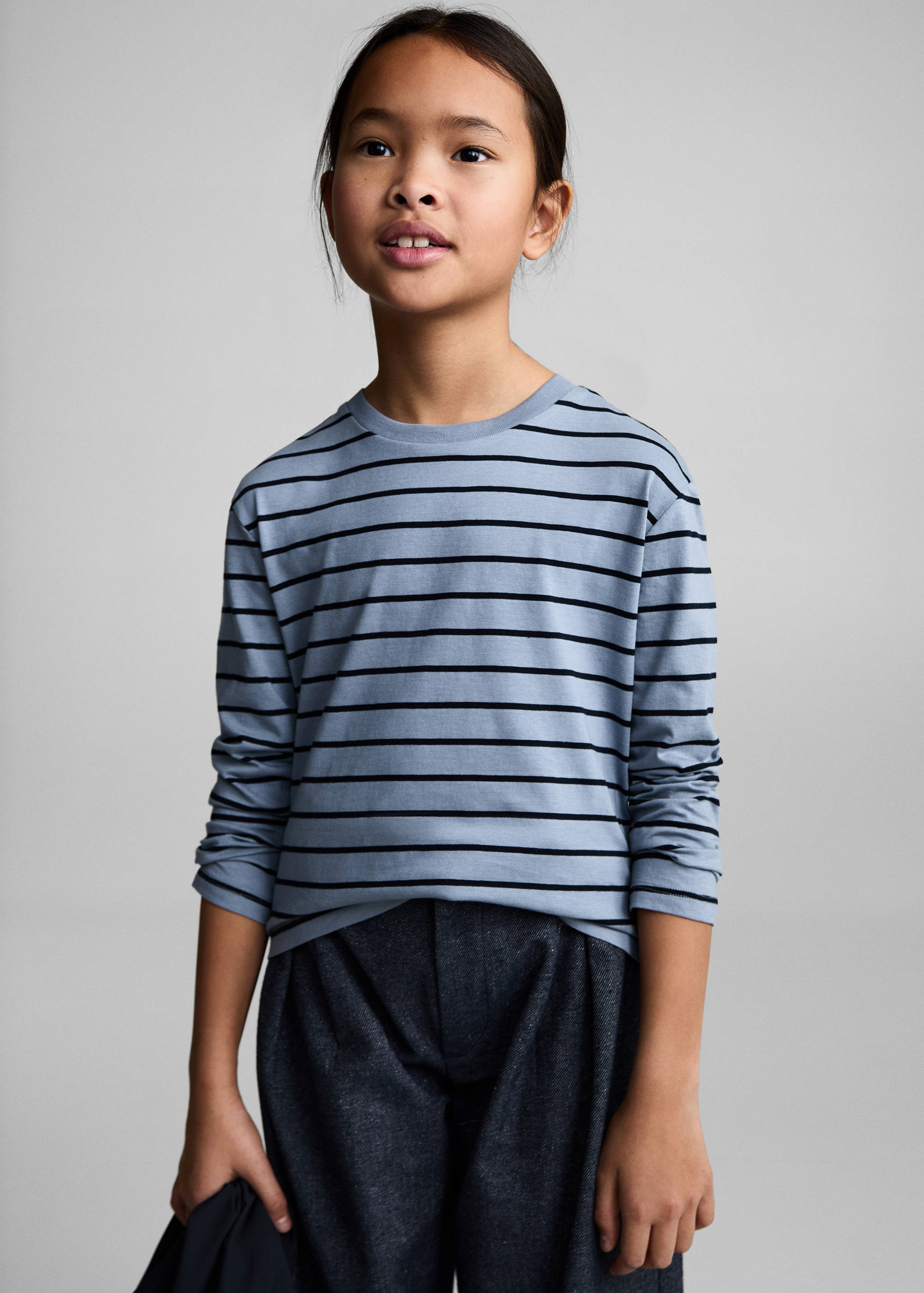 T-shirt coton à rayures - Plan moyen