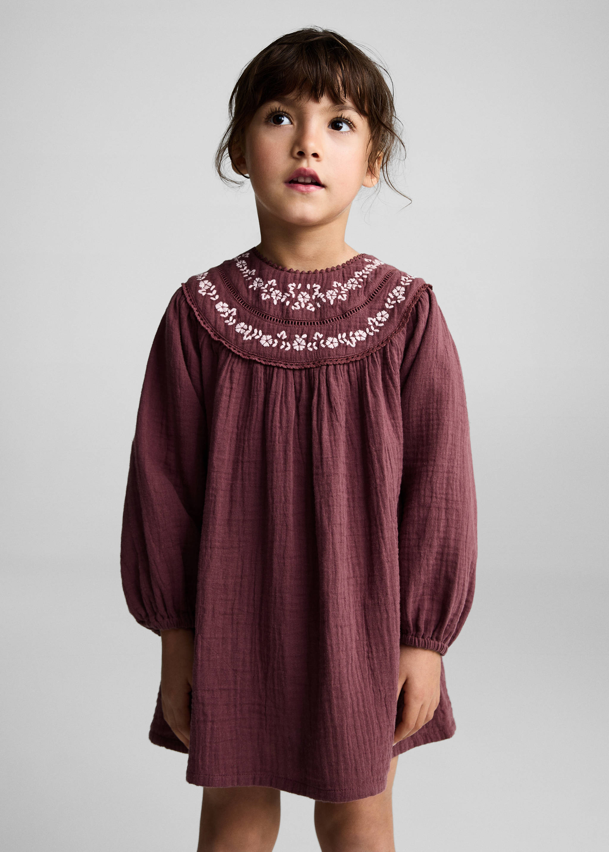 Embroidered cotton dress - Medium plane