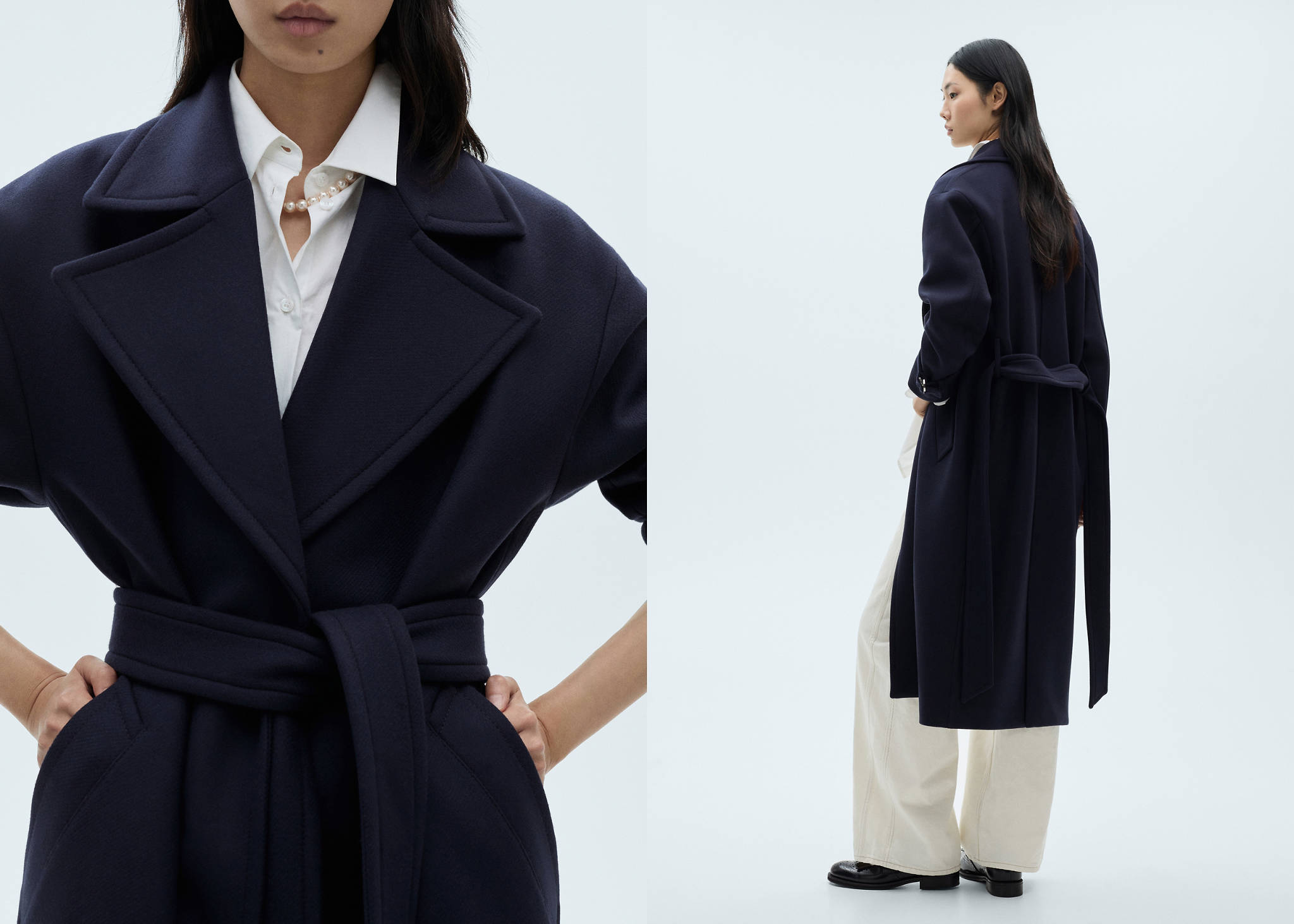 Long virgin wool coat - Panoramic plane