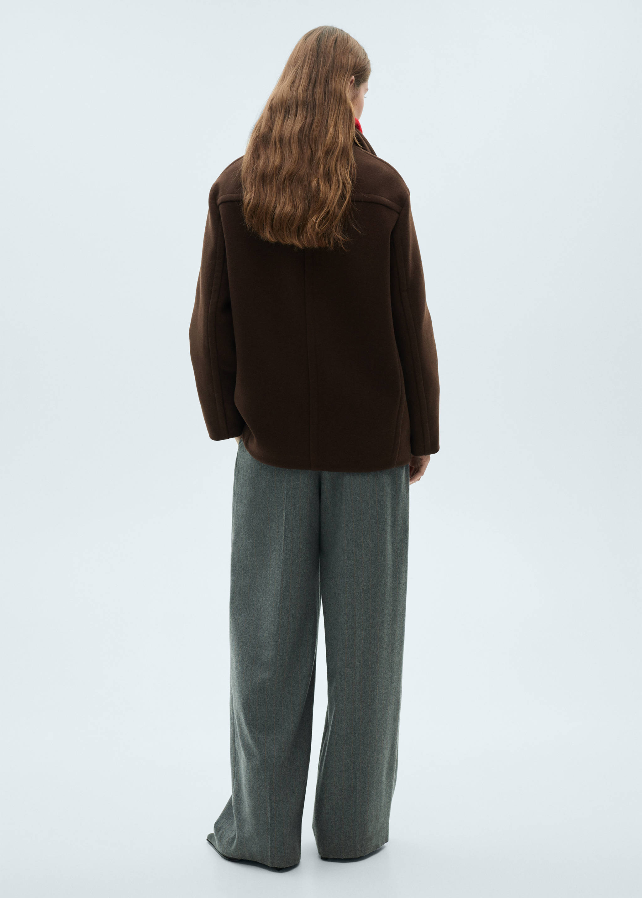 Короткое пальто из чистой шерсти - Обратная сторона изделия