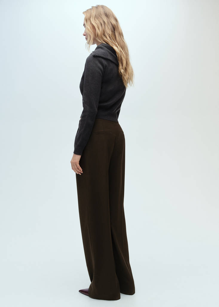Wide leg suit trousers — Khaki