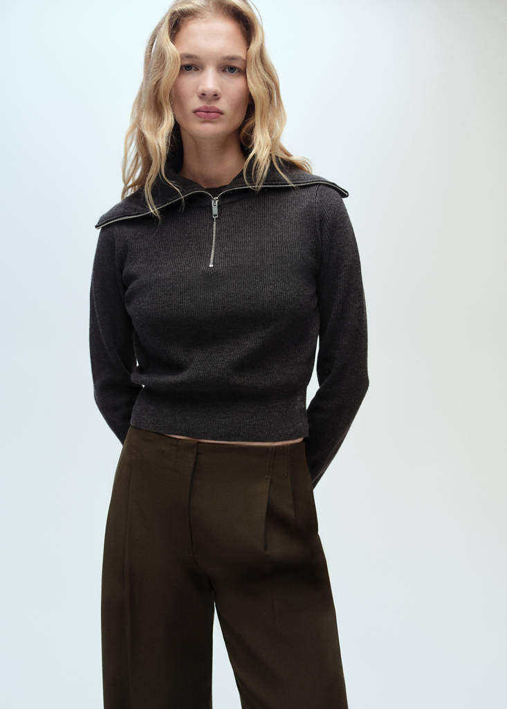 Wide leg suit trousers — Khaki
