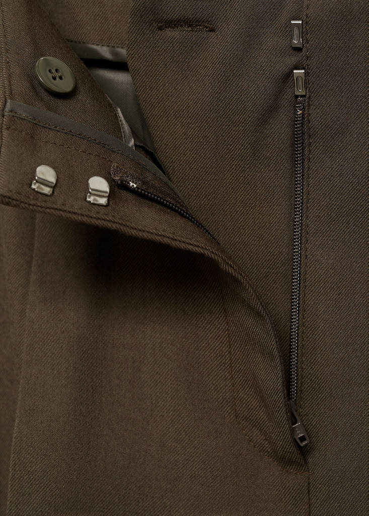 Wide leg suit trousers — Khaki