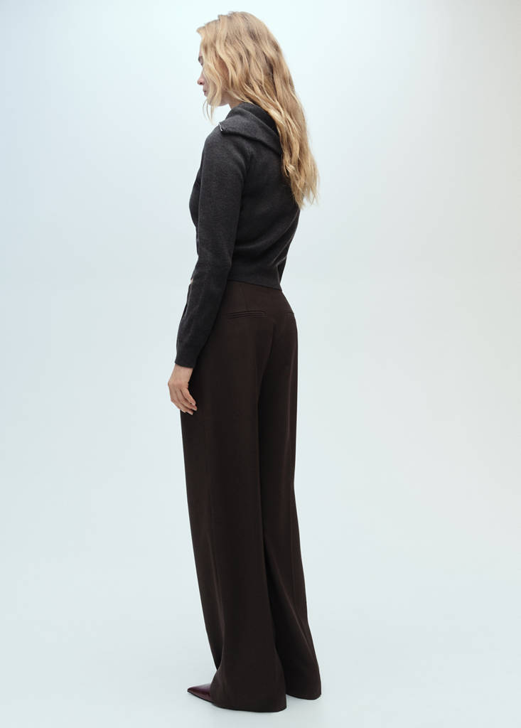 Wide leg suit trousers — Khaki