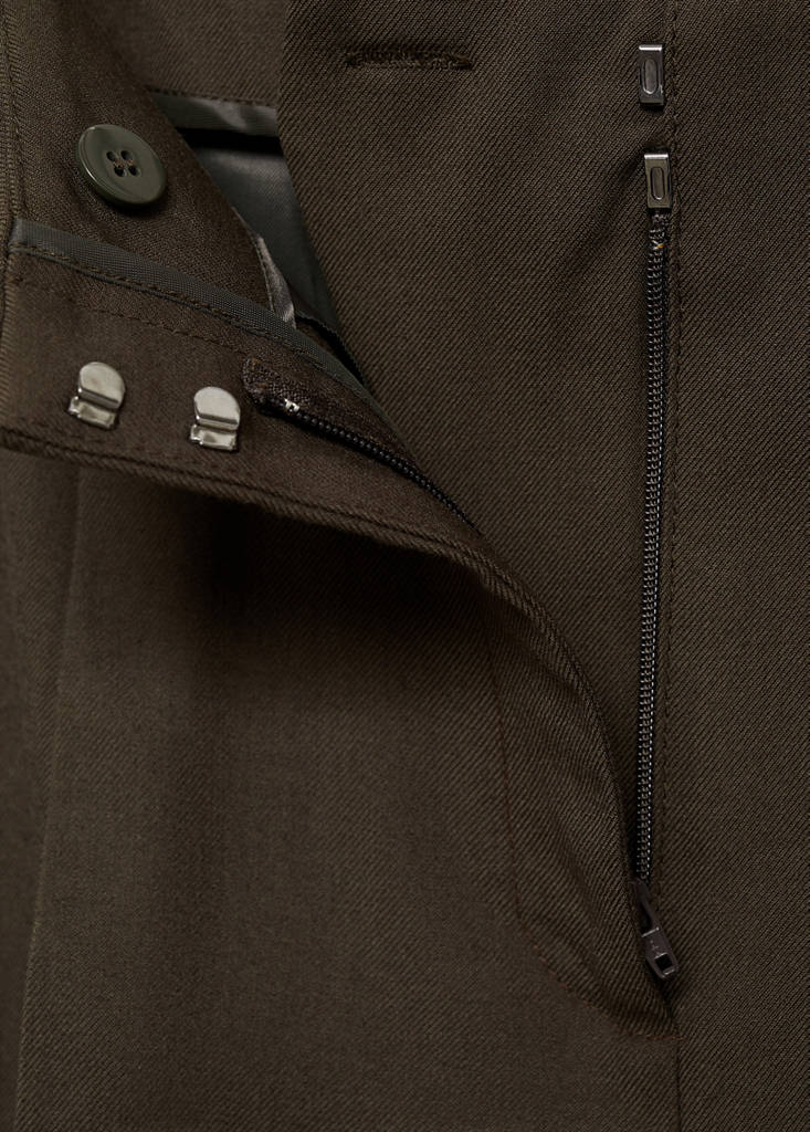 Wide leg suit trousers — Khaki