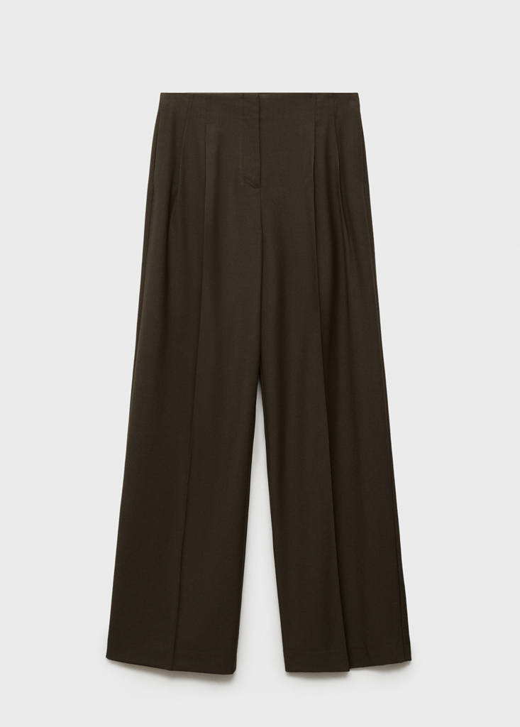 Wide leg suit trousers — Khaki