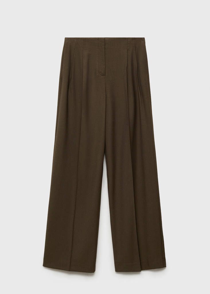 Wide leg suit trousers — Khaki