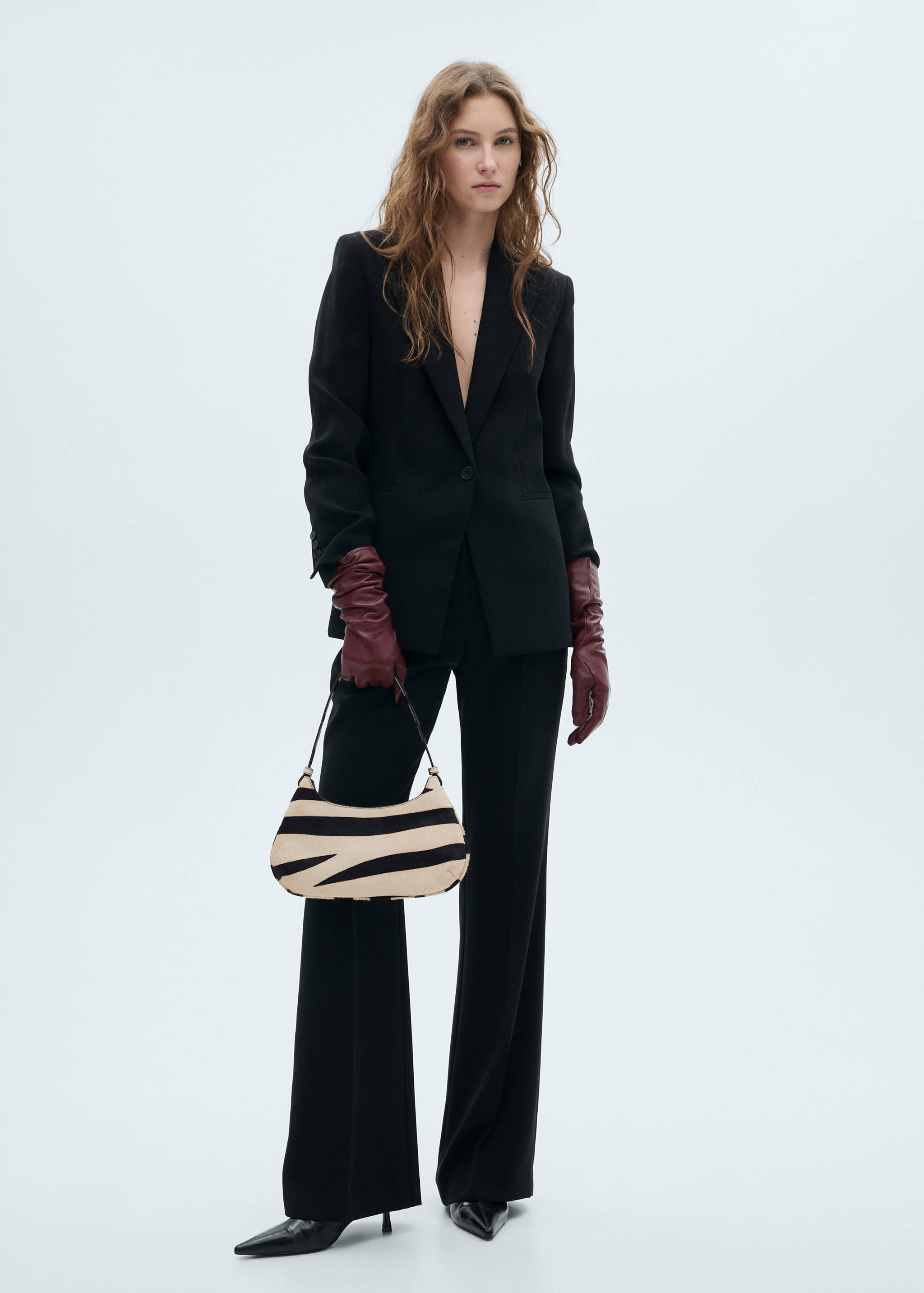 Zebra-print leather bag - General plane