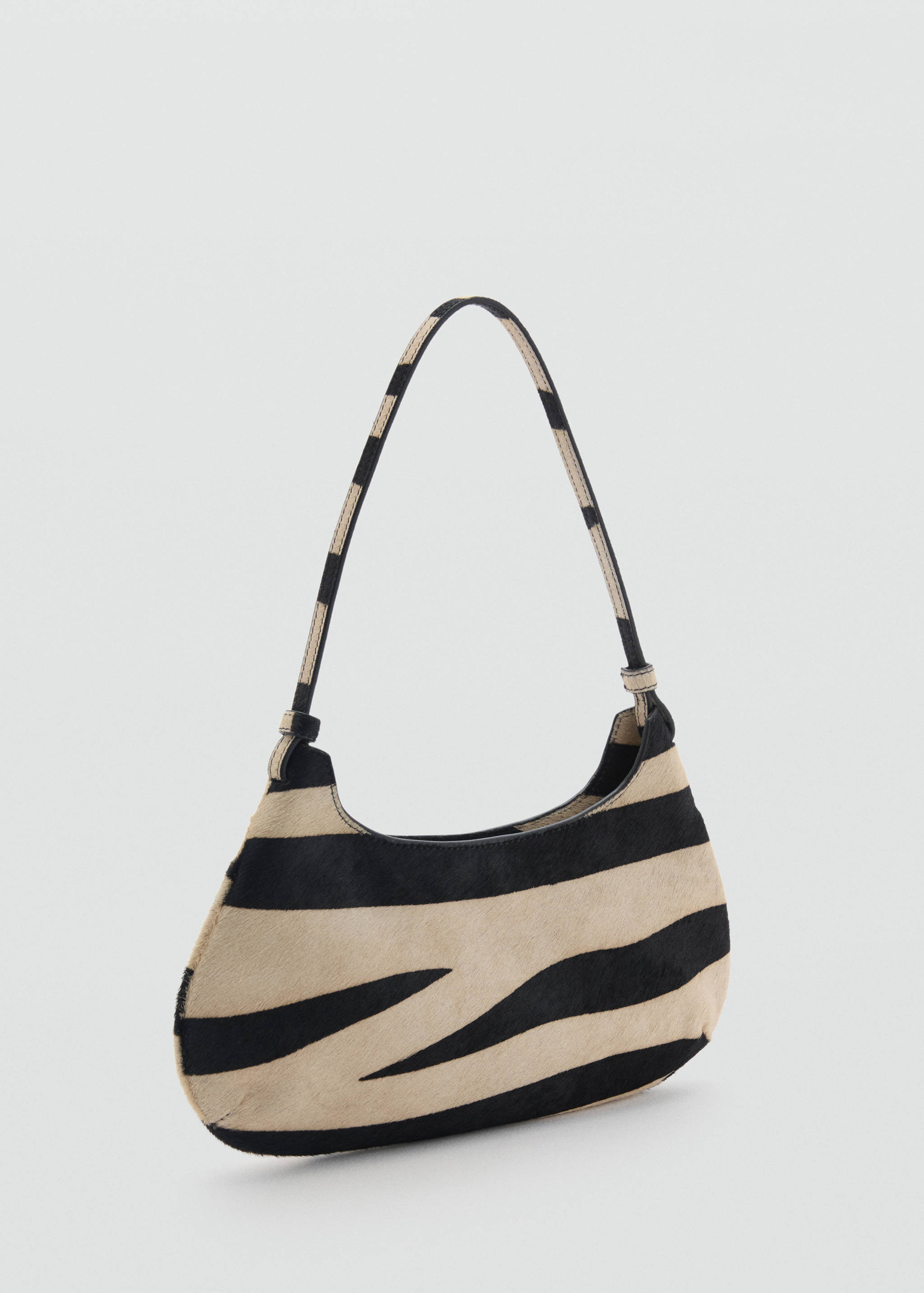 Zebra-print leather bag - Medium plane