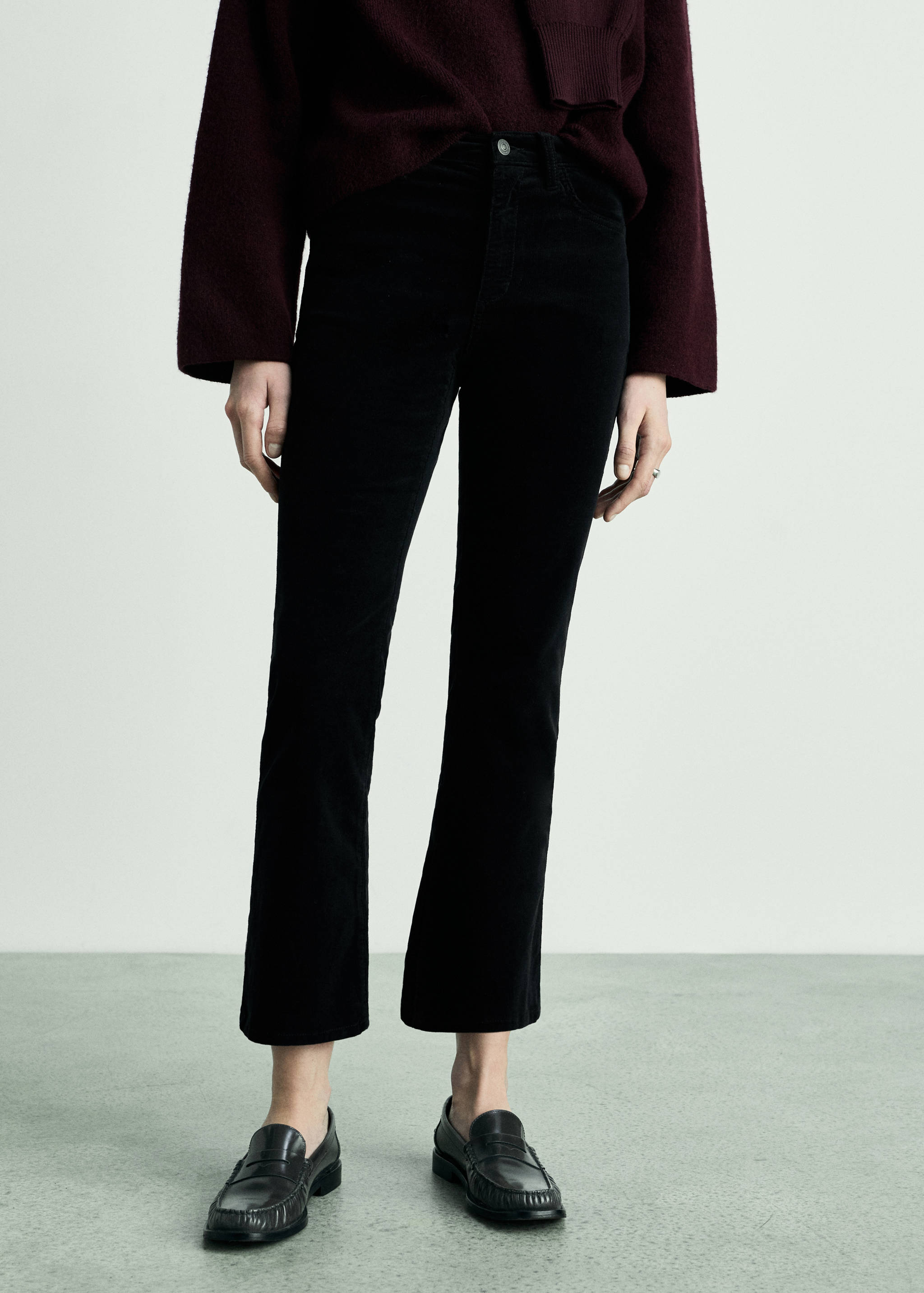 Sienna flared cropped corduroy jeans - Medium plane