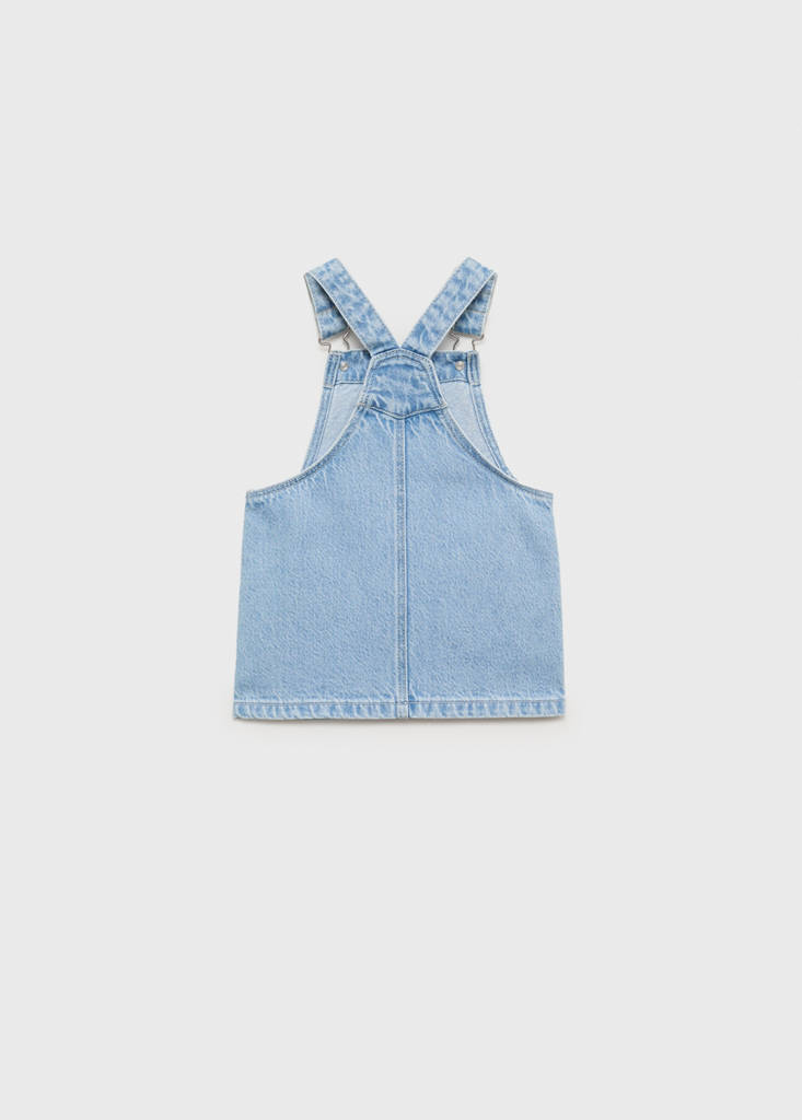 Short denim pinafore — Light Blue