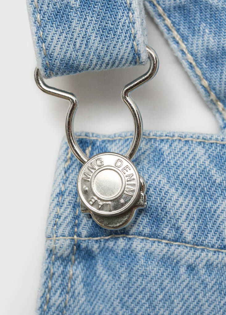 Short denim pinafore — Light Blue