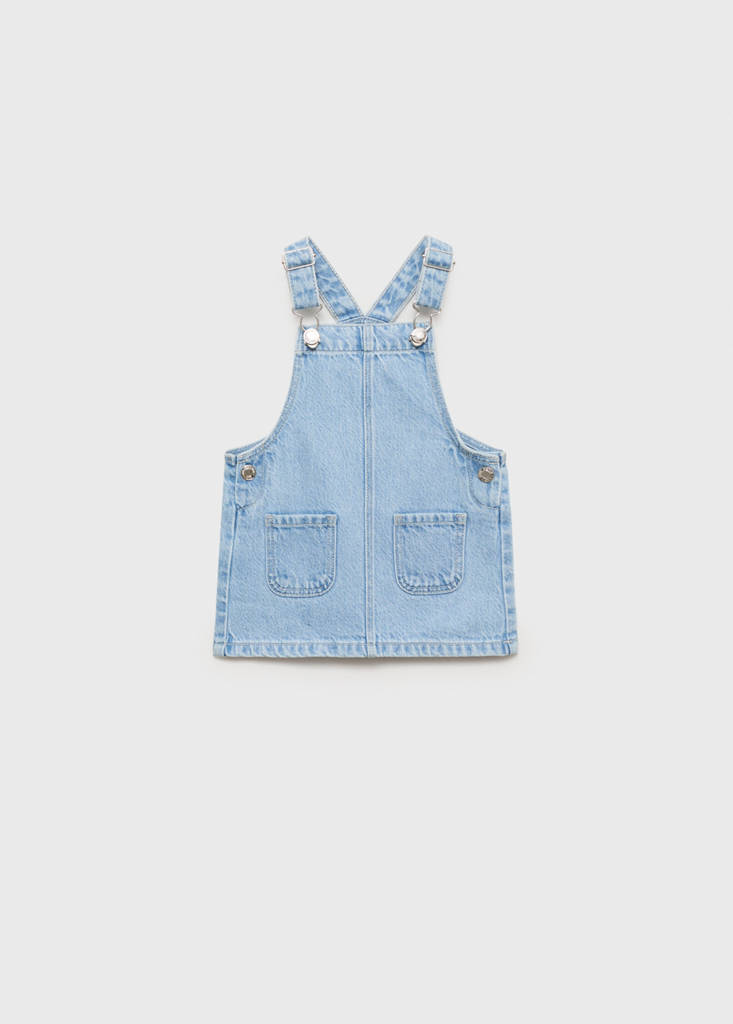Short denim pinafore — Light Blue