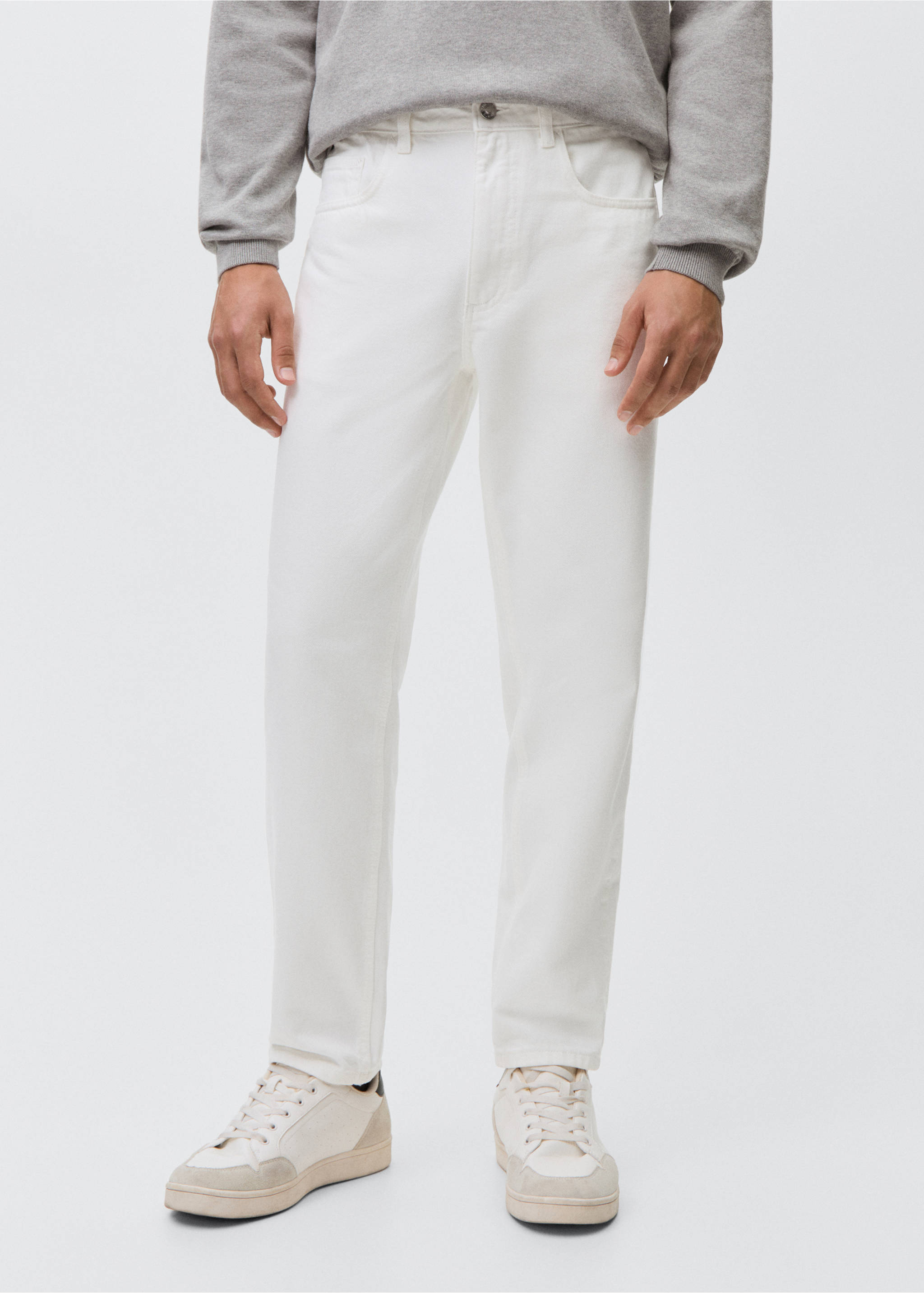 Regular-fit jeans - Details of the article 3, White. Ref: 87041050-00.