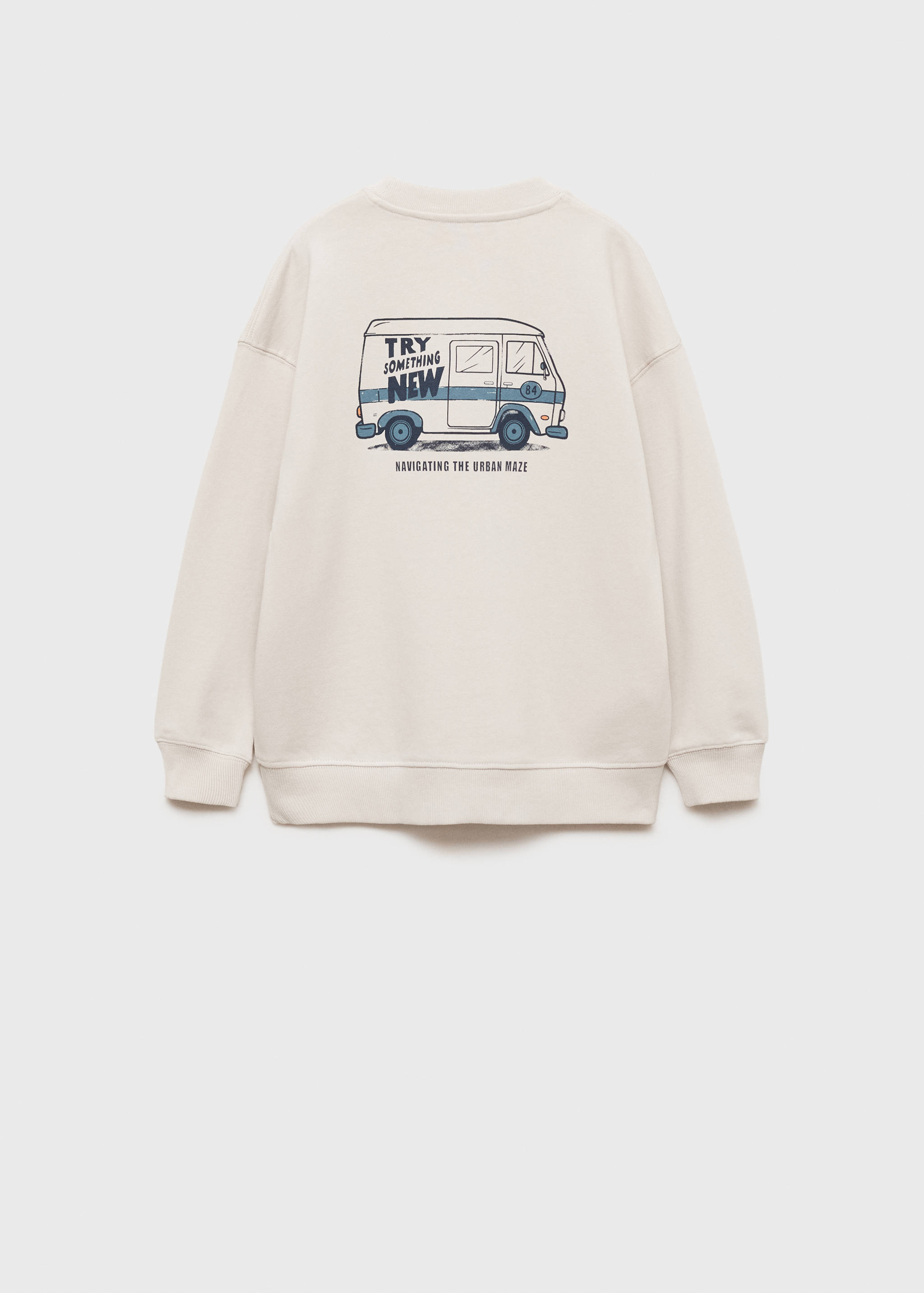 Принтованный свитшот из хлопка - Обратная сторона изделия