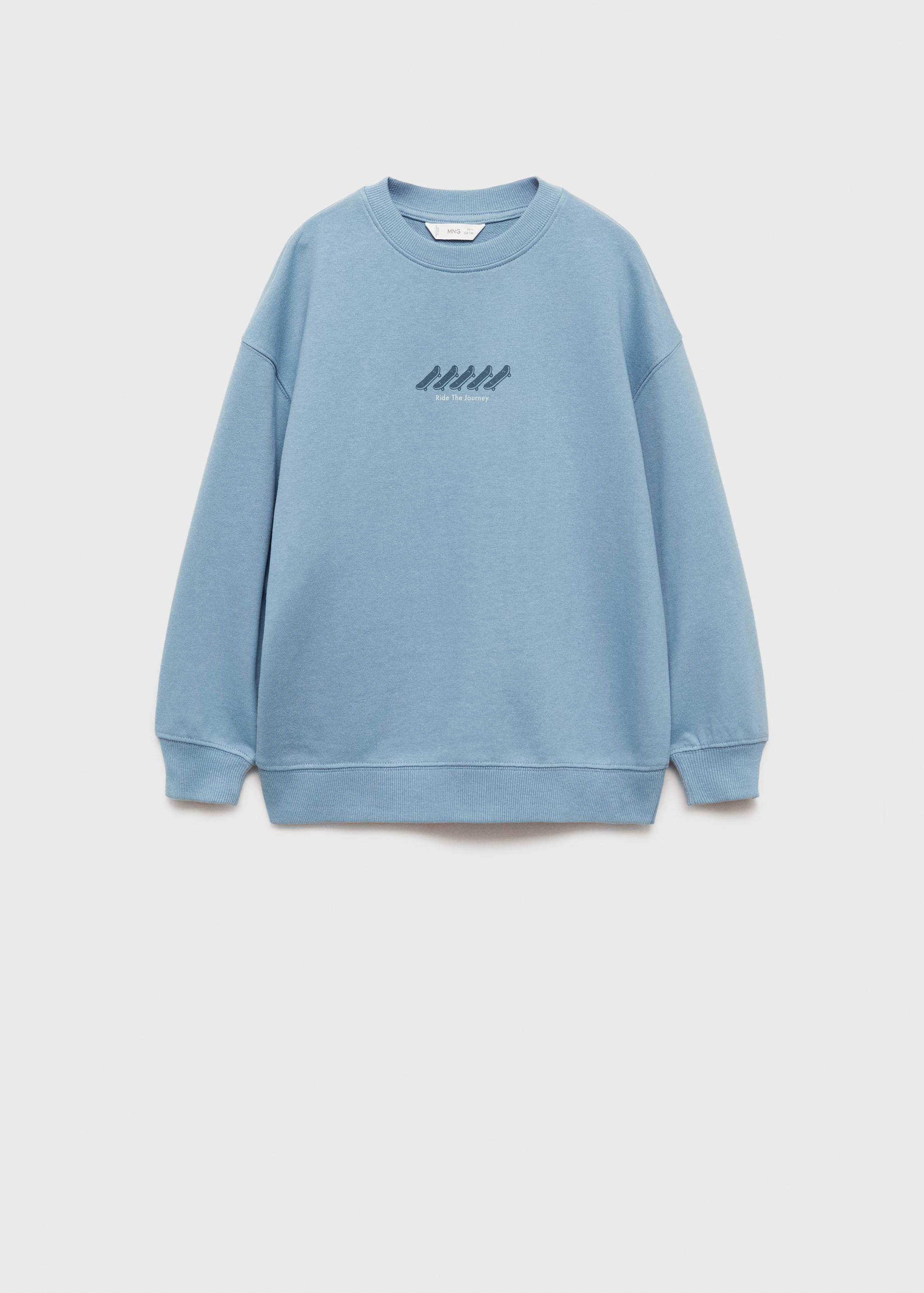 Desenli pamuklu sweatshirt - Modelsiz ürün