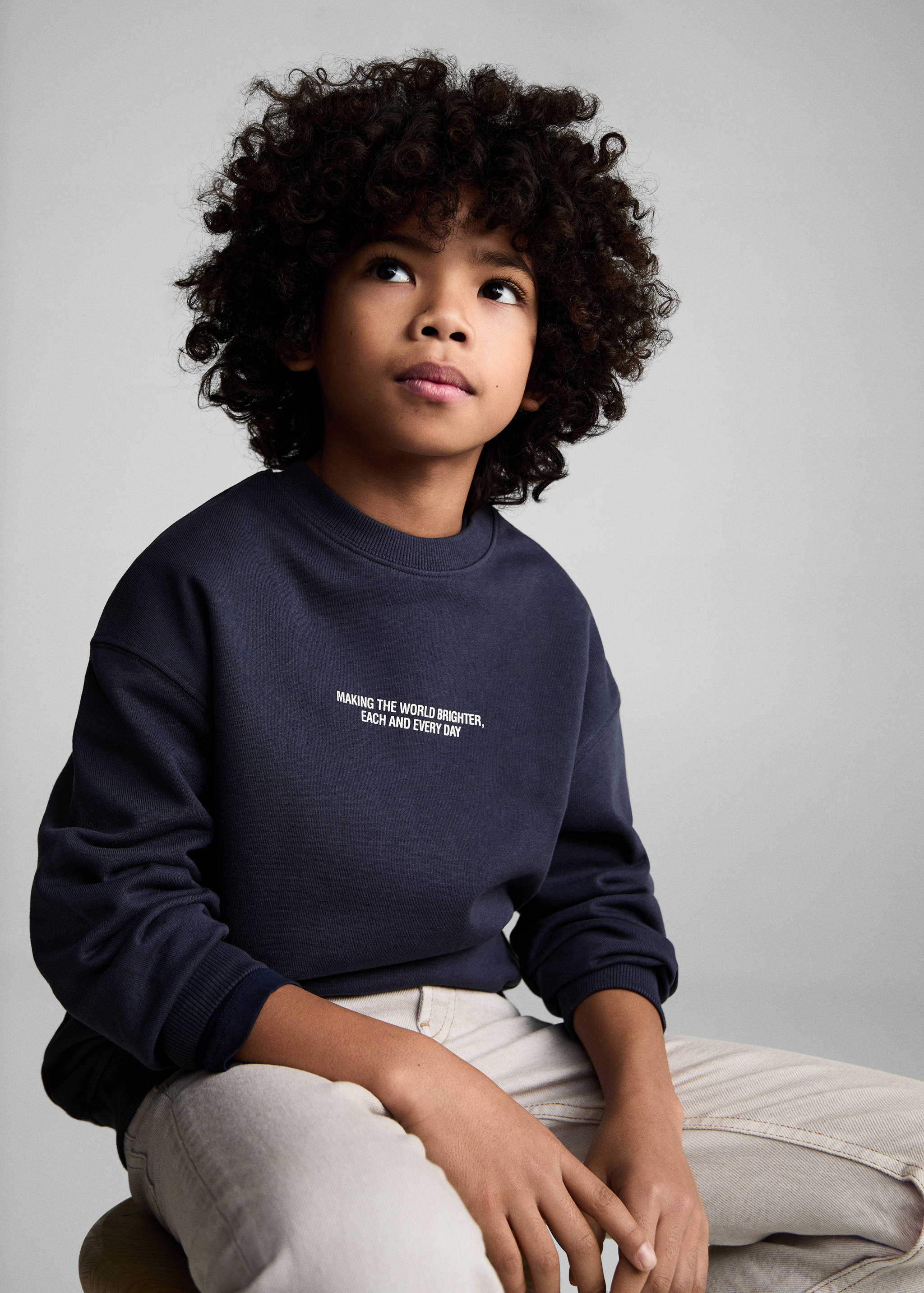 Sudadera algodón estampada - Plano medio