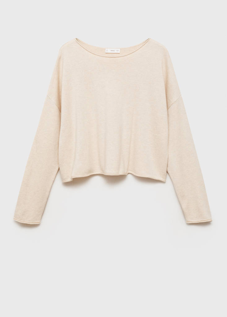Oversized fine-knit sweater — Sand