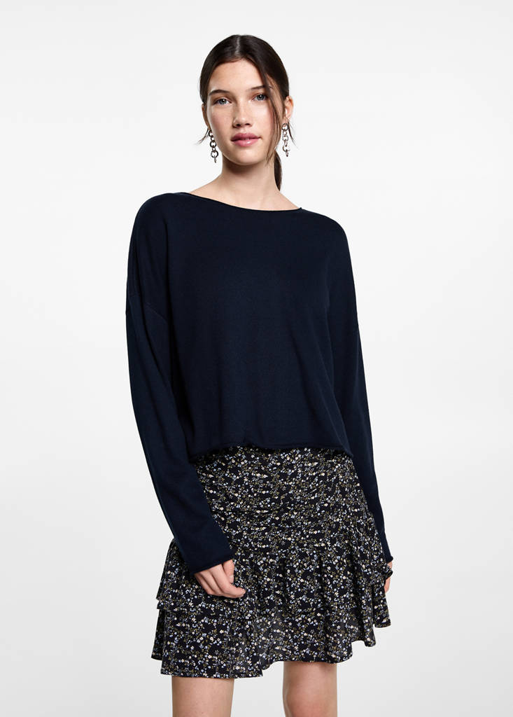 Oversized fine-knit sweater — Dark Navy