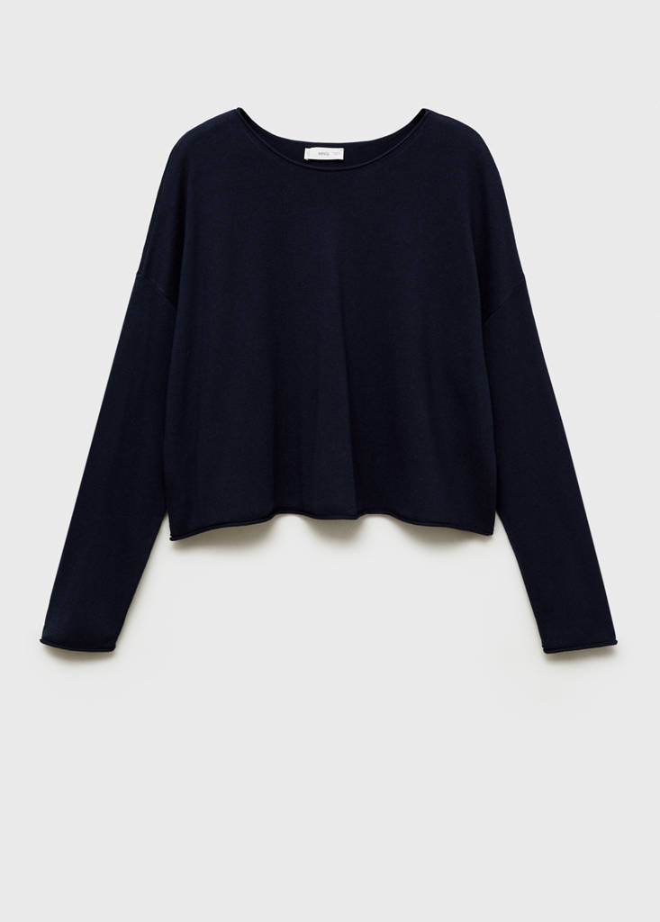Oversized fine-knit sweater — Dark Navy