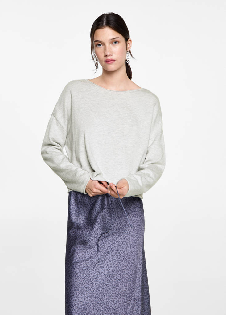 Oversized fine-knit sweater — Light Heather Grey