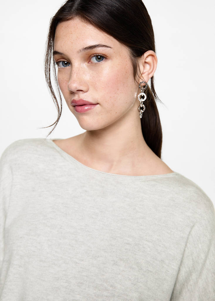 Oversized fine-knit sweater — Light Heather Grey