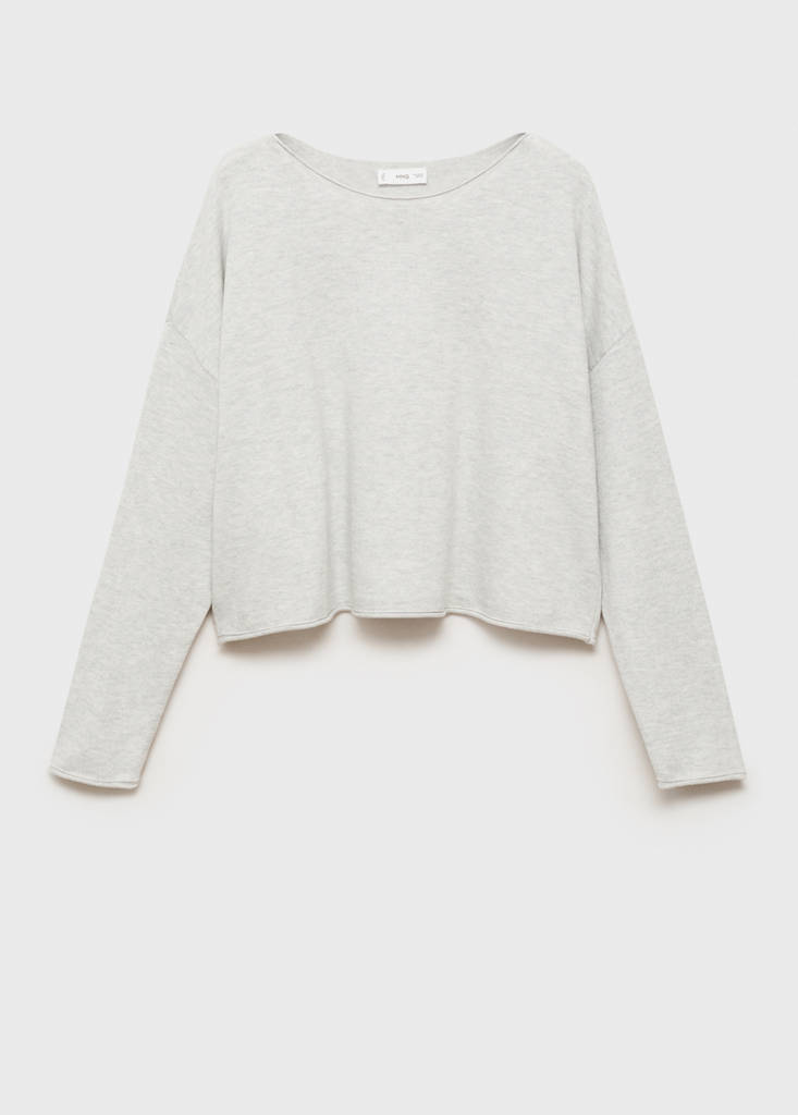 Oversized fine-knit sweater — Light Heather Grey