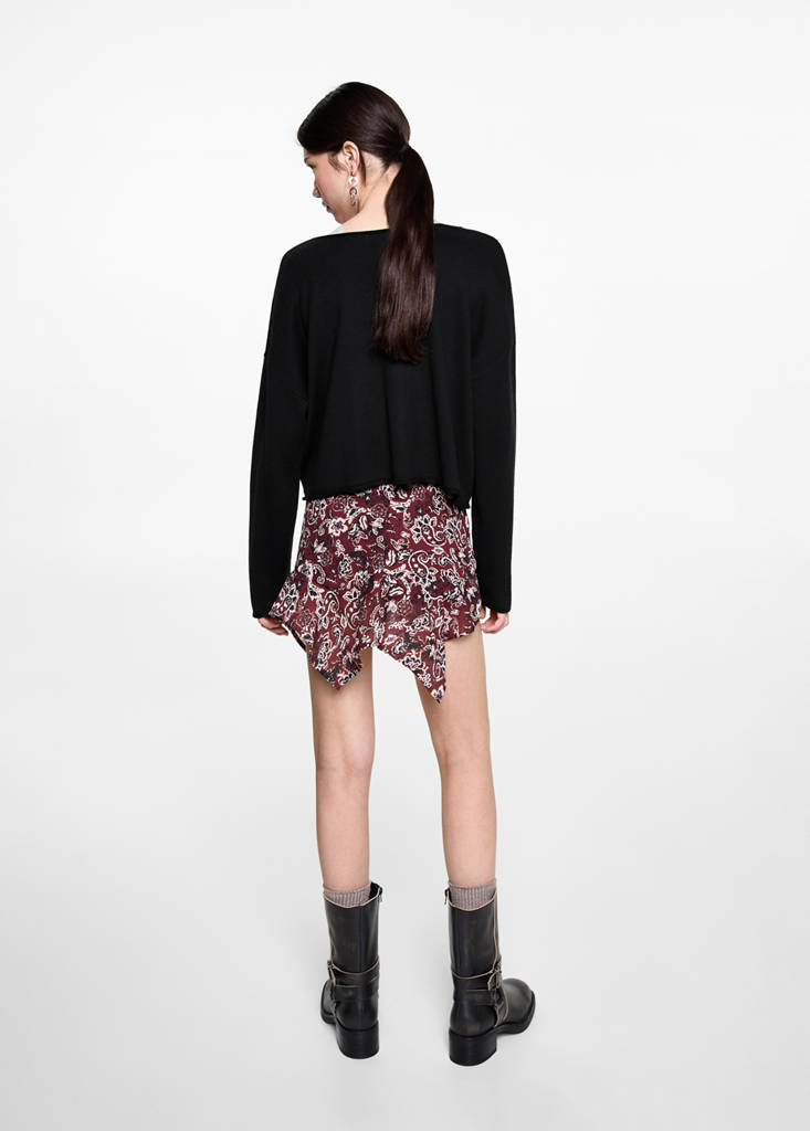Oversized fine-knit sweater — Black