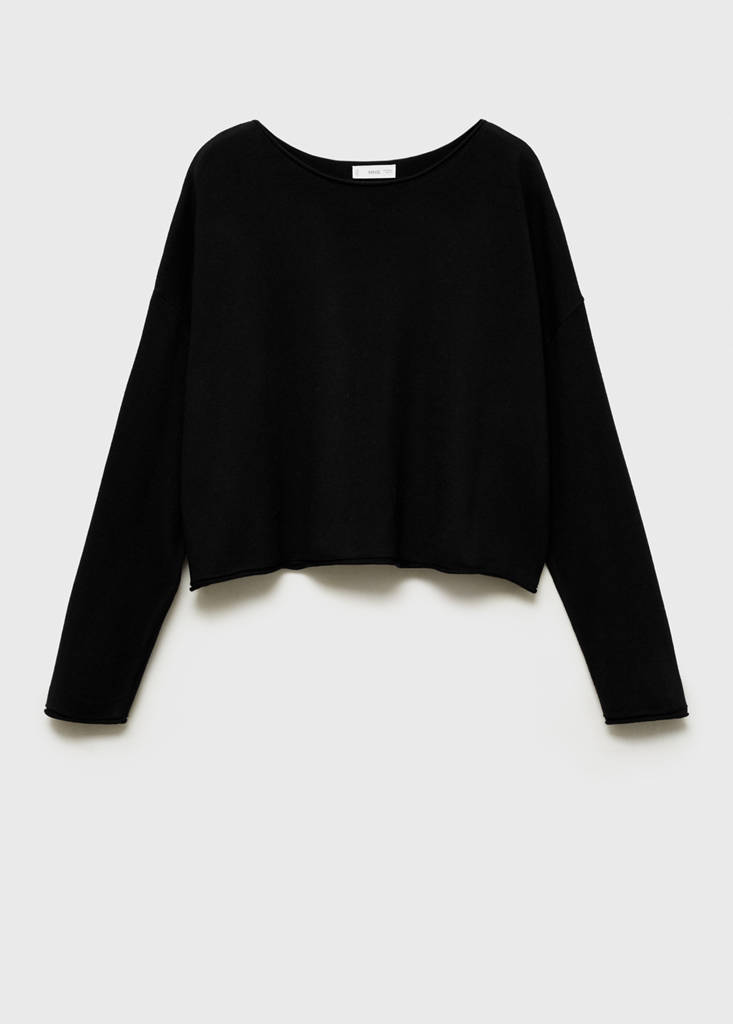 Oversized fine-knit sweater — Black