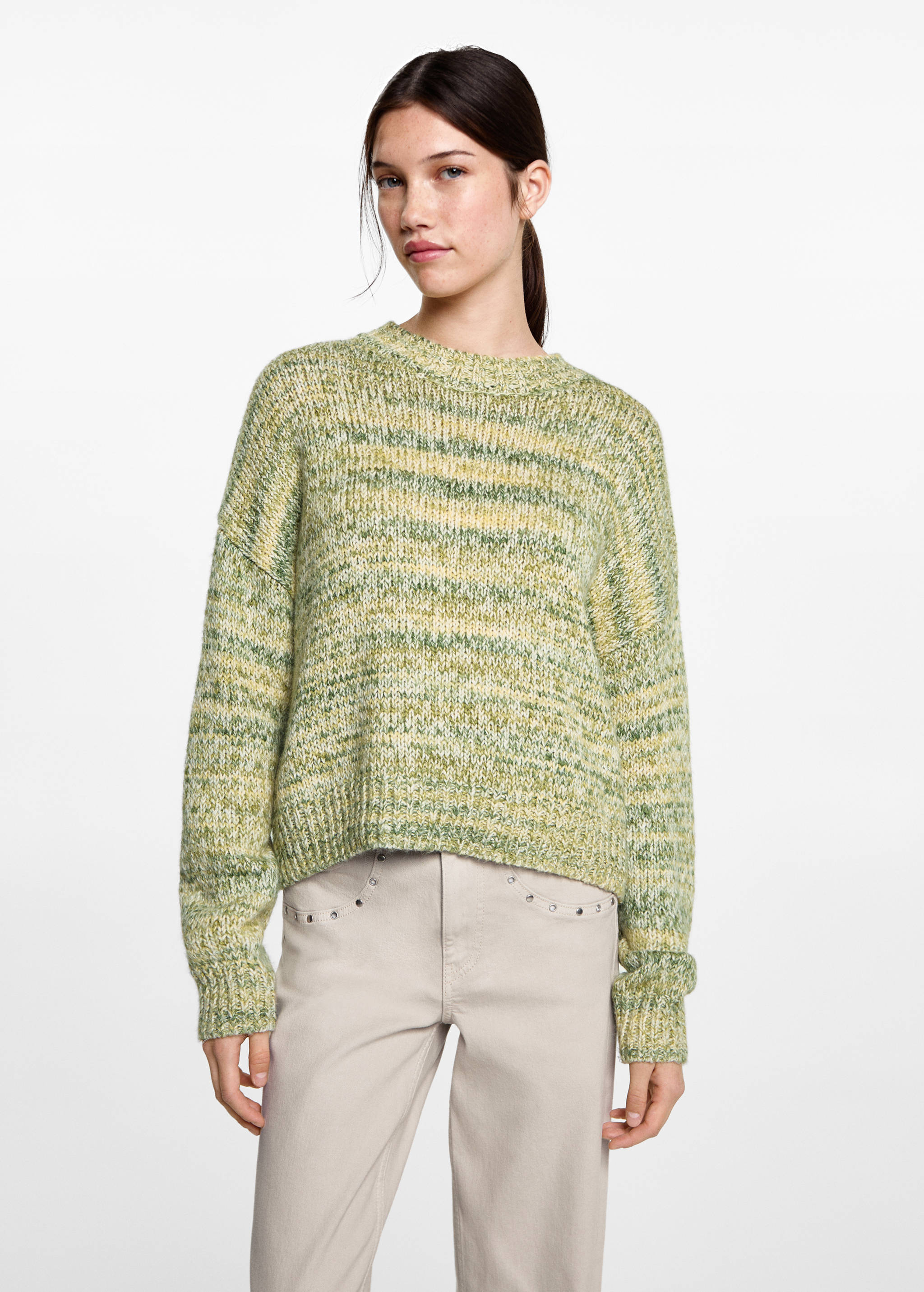 Marbled knitted sweater - Medium plane