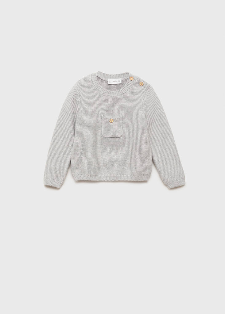 Knit pocket sweater — Medium Heather Grey