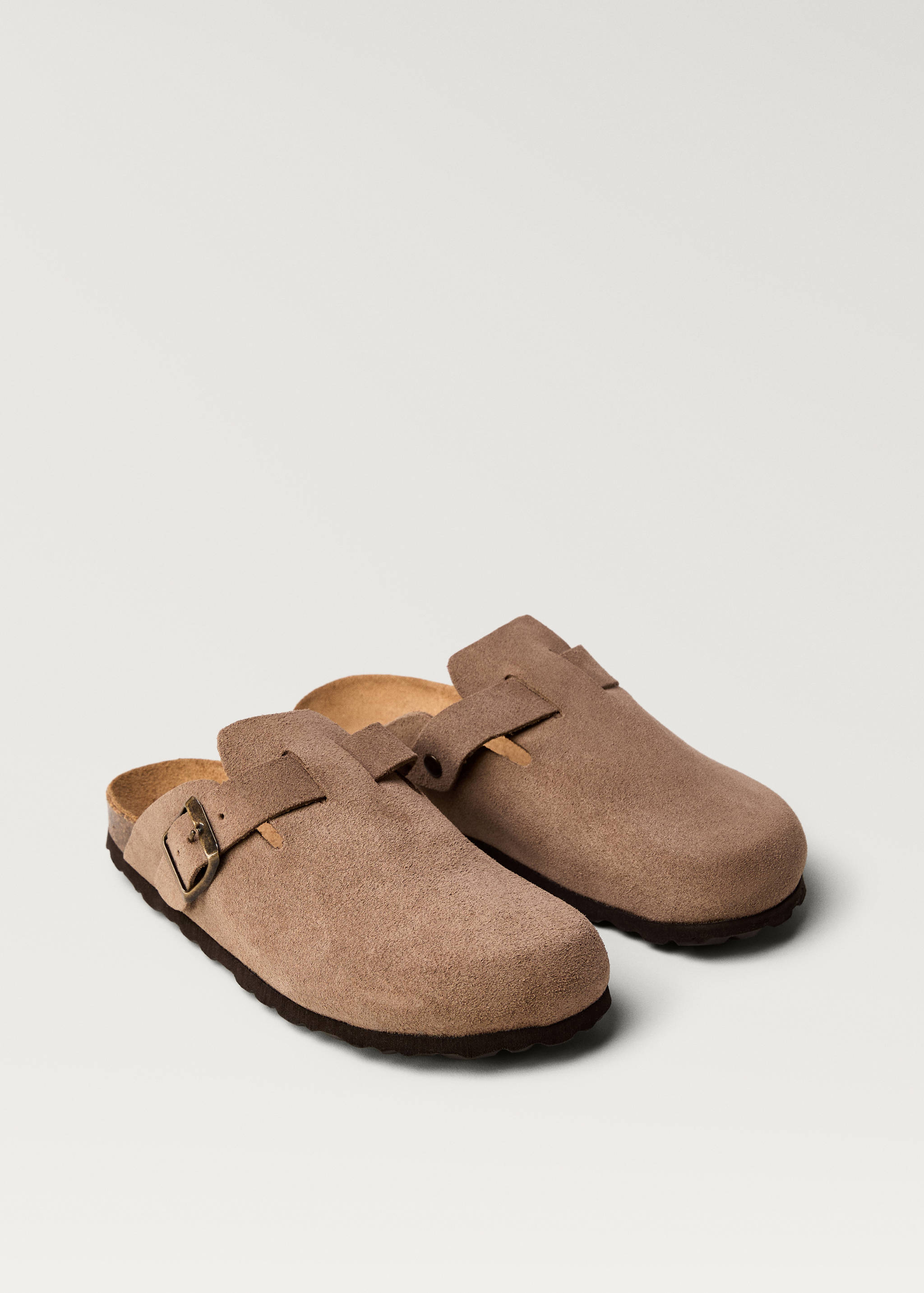 Leather clogs with buckle - Medium plane