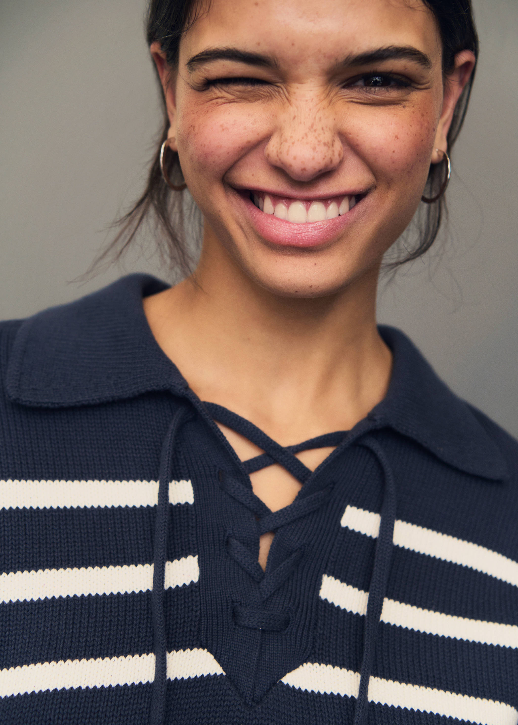 Striped polo-neck sweater - Details of the article 6