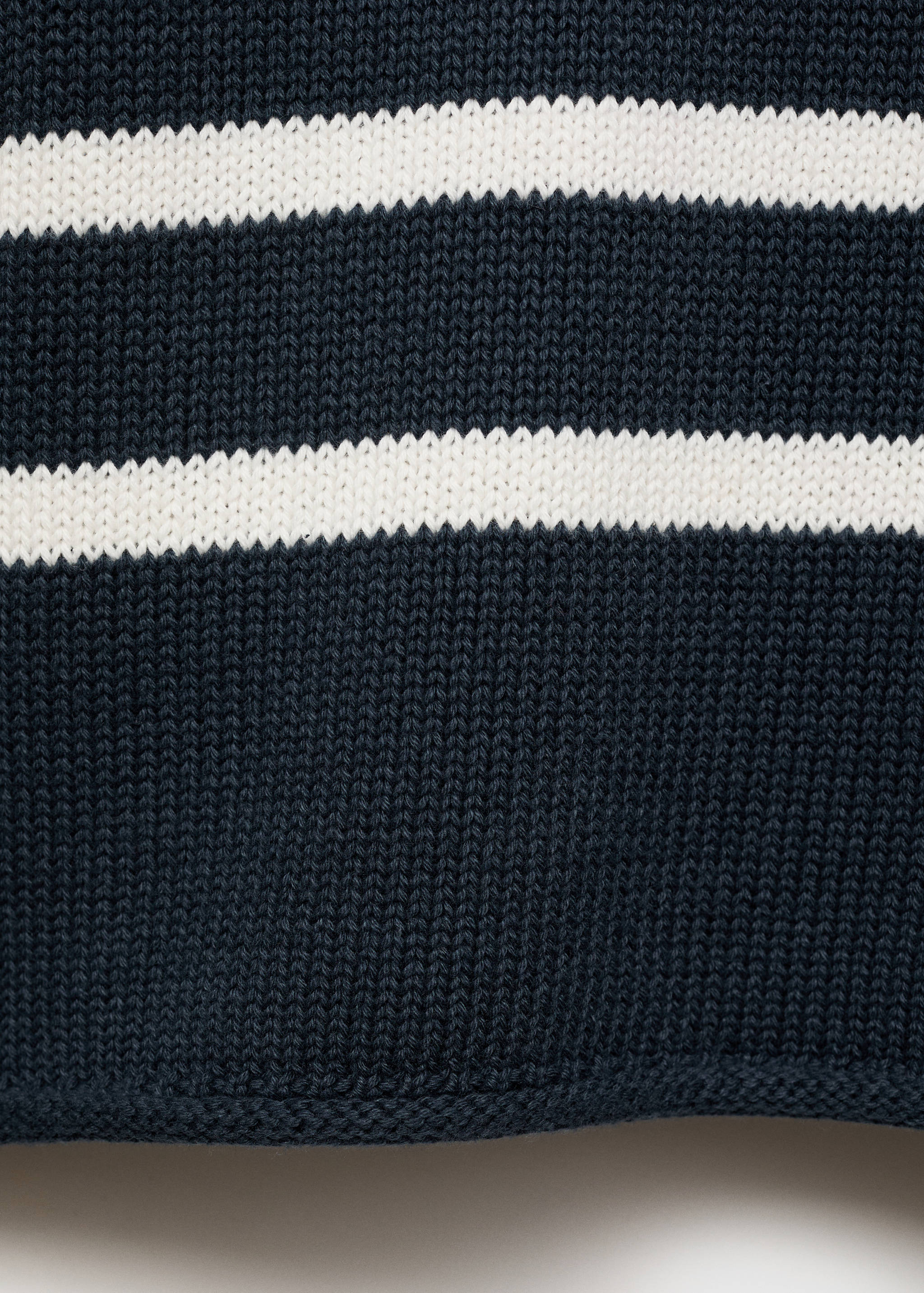 Striped polo-neck sweater - Details of the article 0