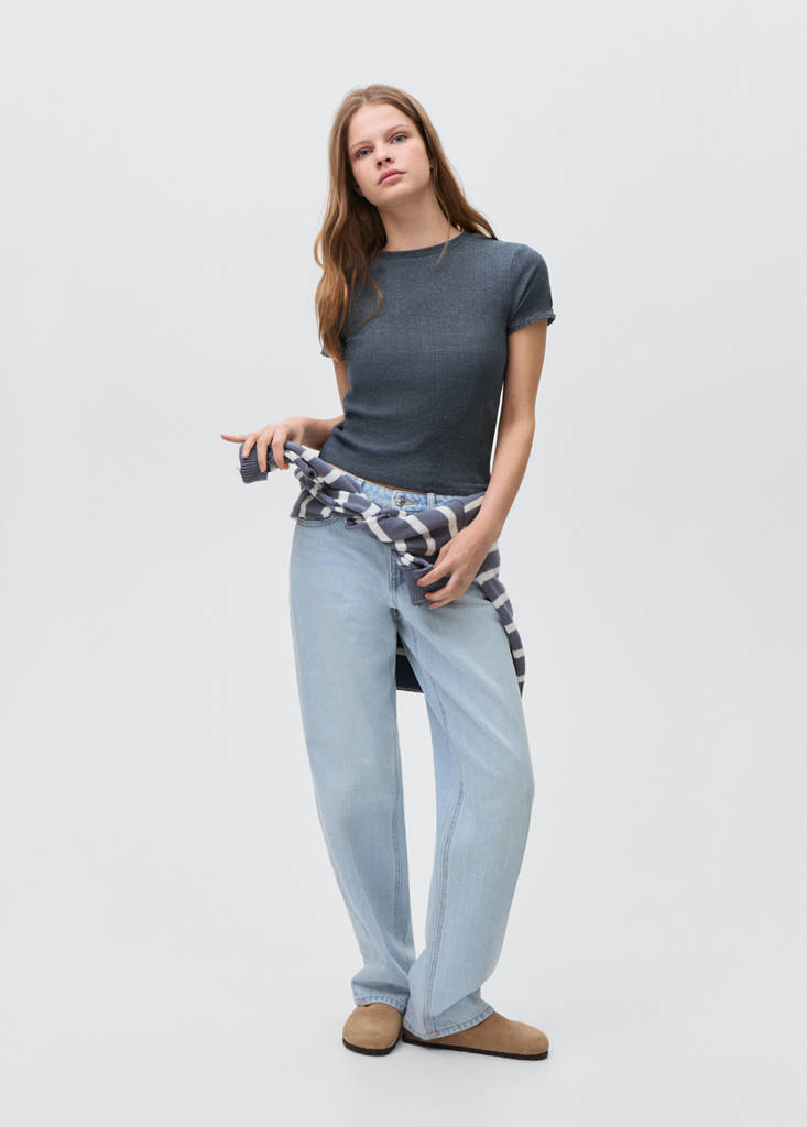 Sleeve detail t-shirt — Blue