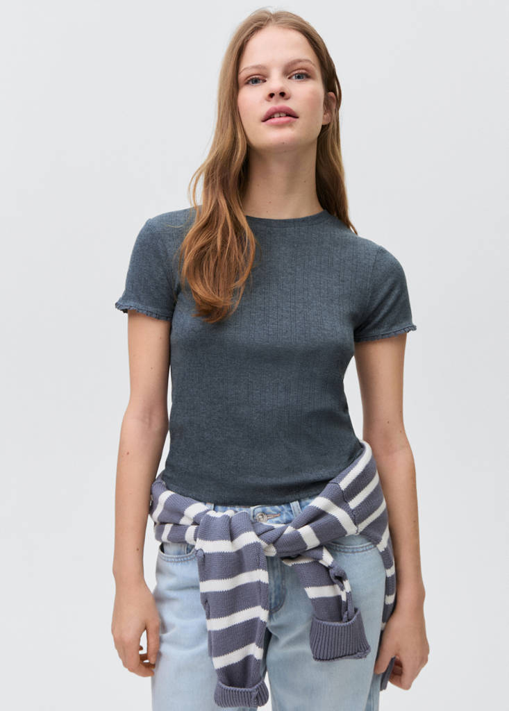 Sleeve detail t-shirt — Blue