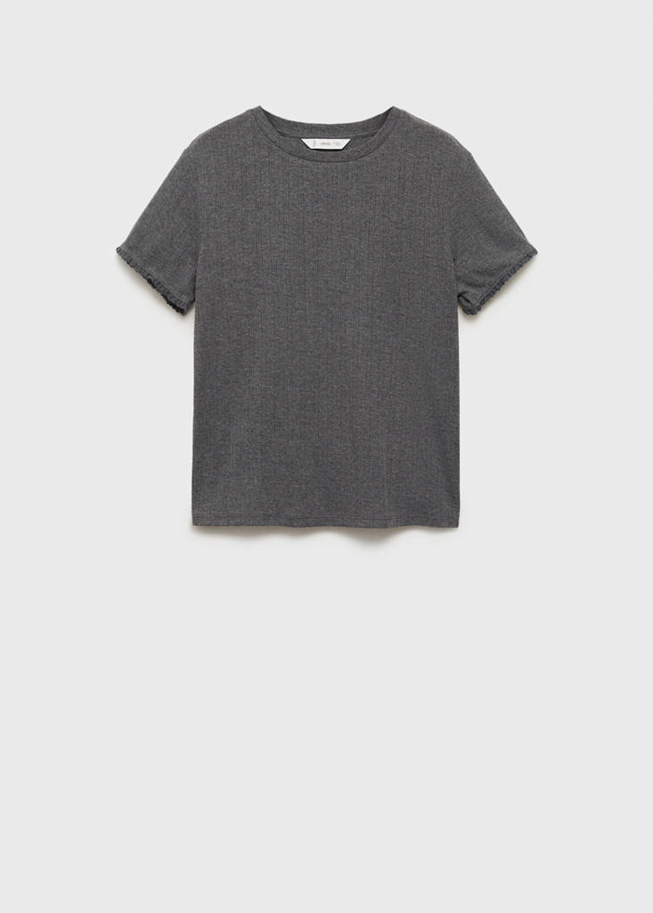 Sleeve detail t-shirt — Dark Heather Grey