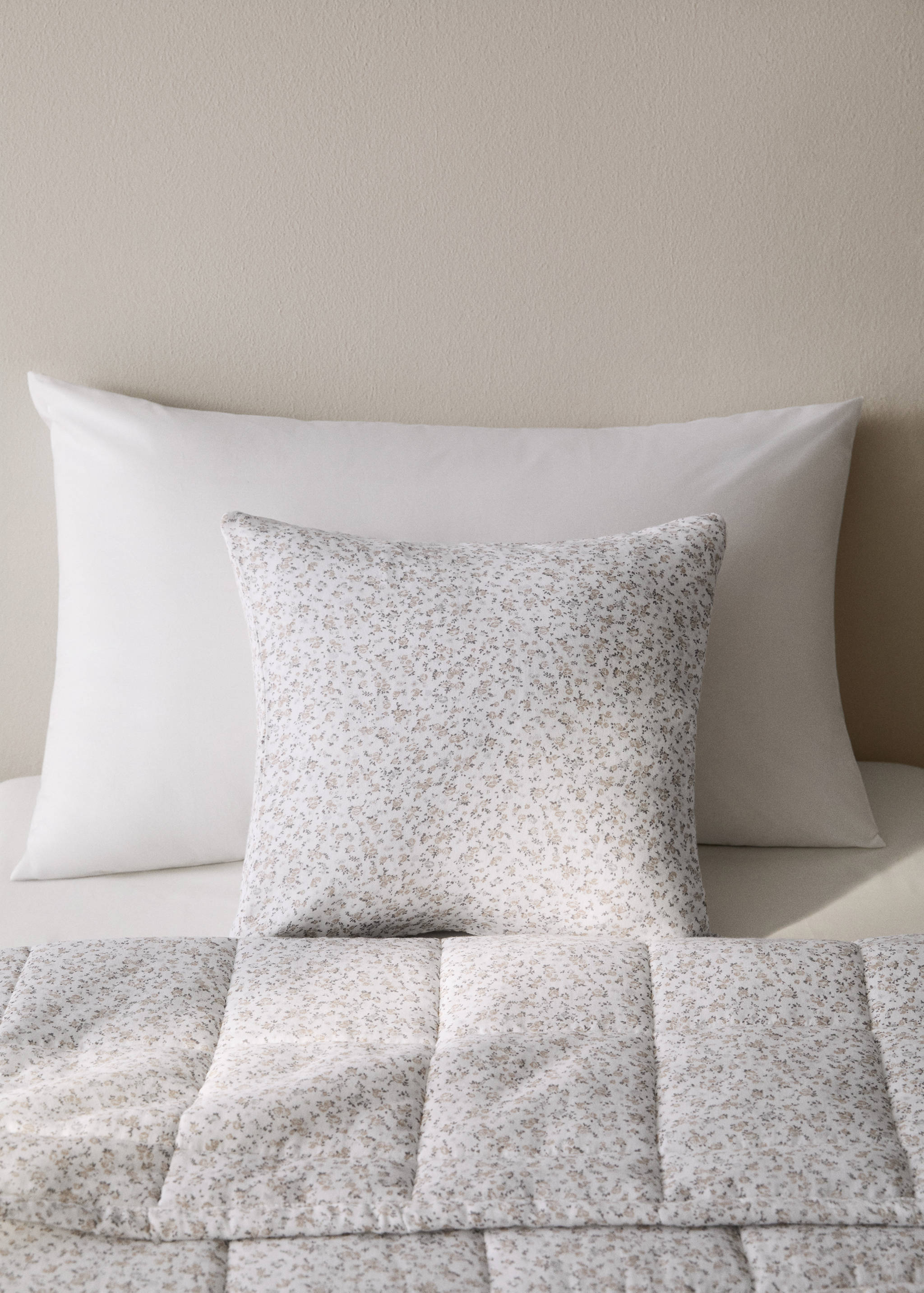 Housse de coussin enfant coton imprimé fleuri 40x40 cm - Plan général