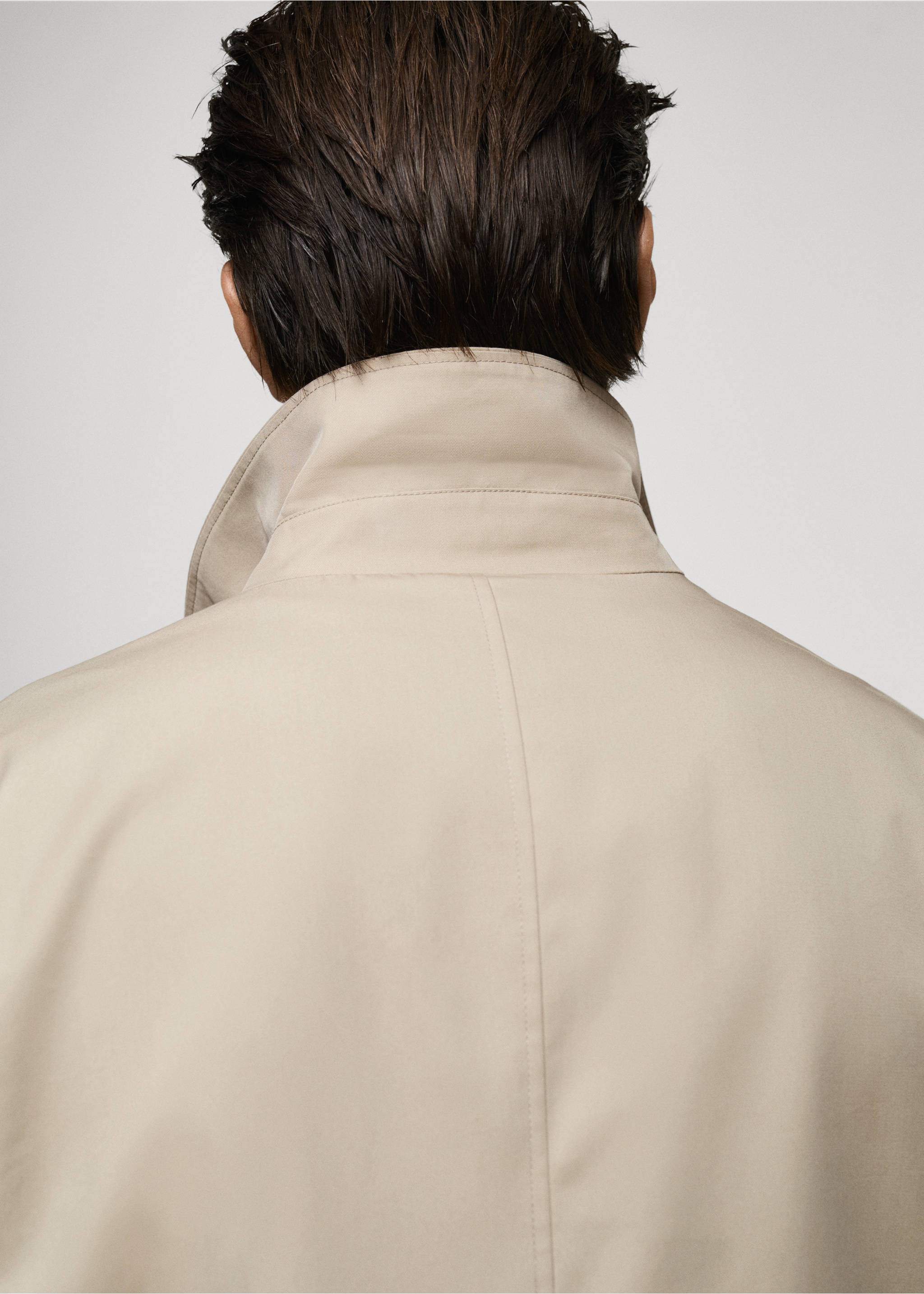 Classic water-repellent trench coat - Details of the article 3, Beige. Ref: 87042888-00.