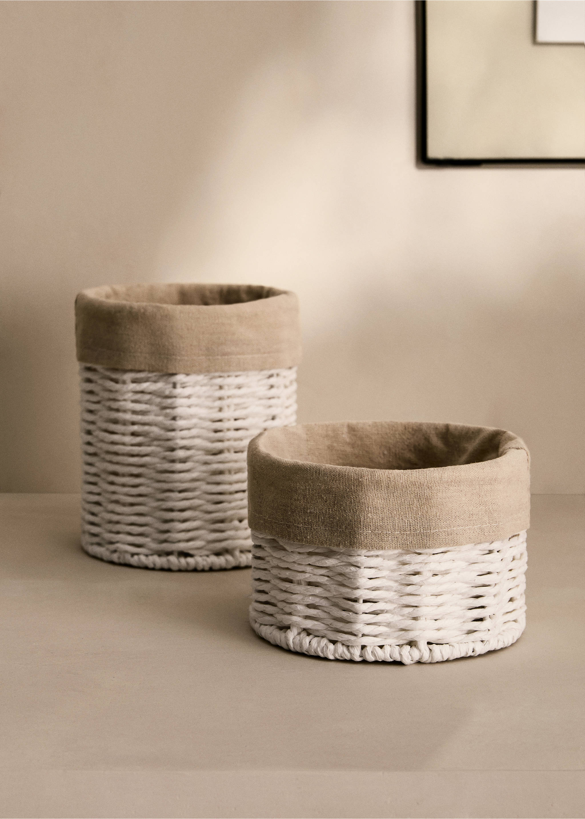 Cesta papel redonda pequeña - Plano general, Blanco. Ref: 87042897-00.