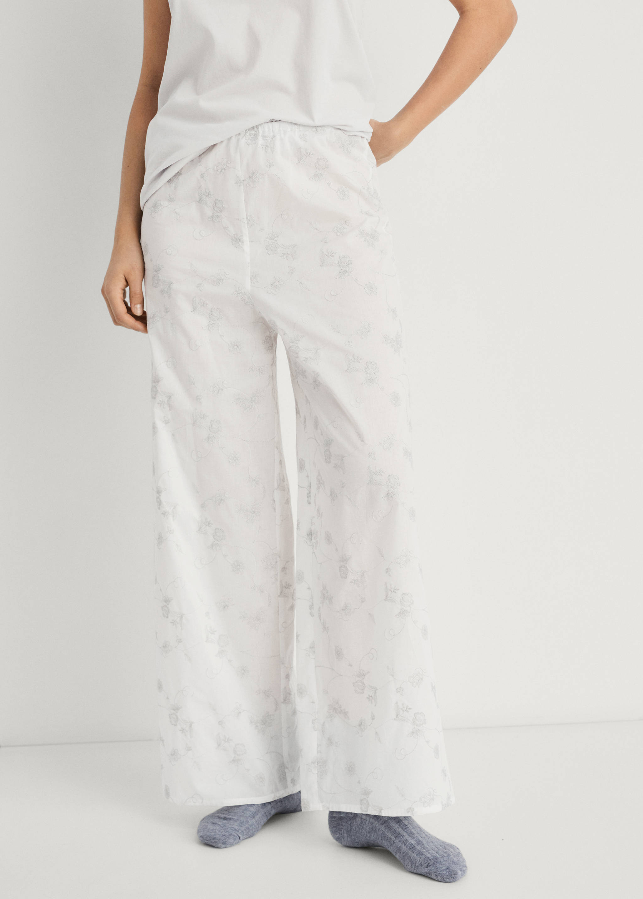 Embroidered pajama pants - Medium plane