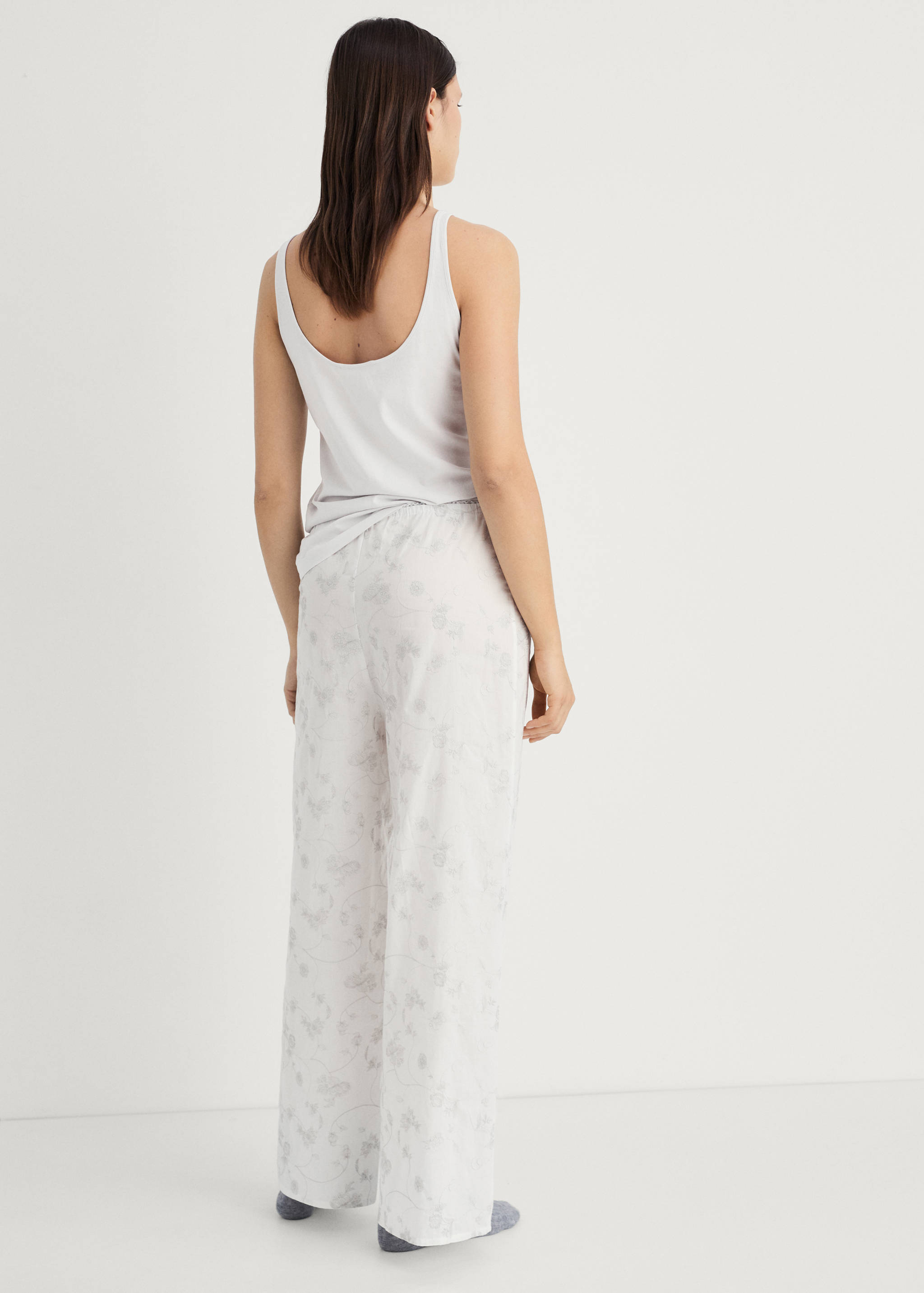 Embroidered pajama pants - Reverse of the article