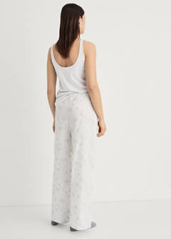 Embroidered pyjama trousers — White 3