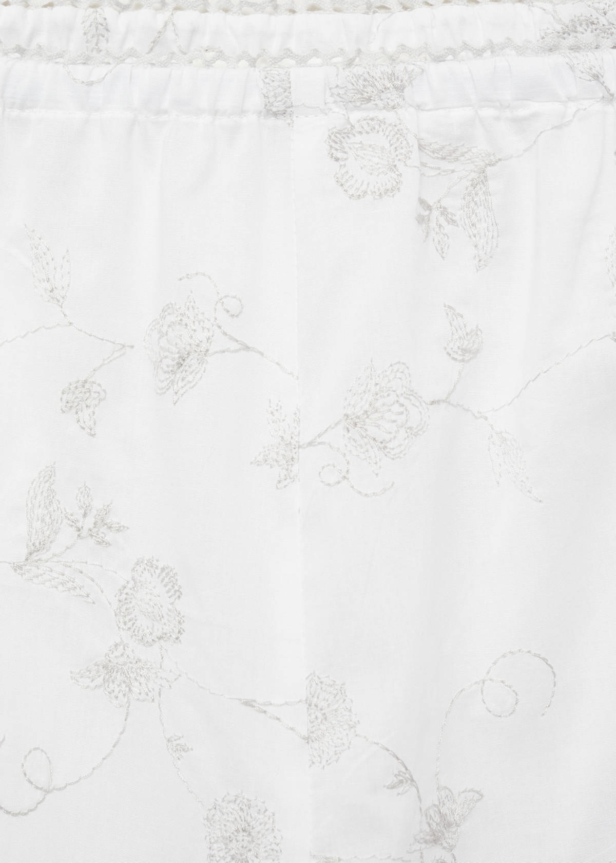 Embroidered pyjama trousers — White