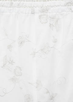 Embroidered pyjama trousers — White 6