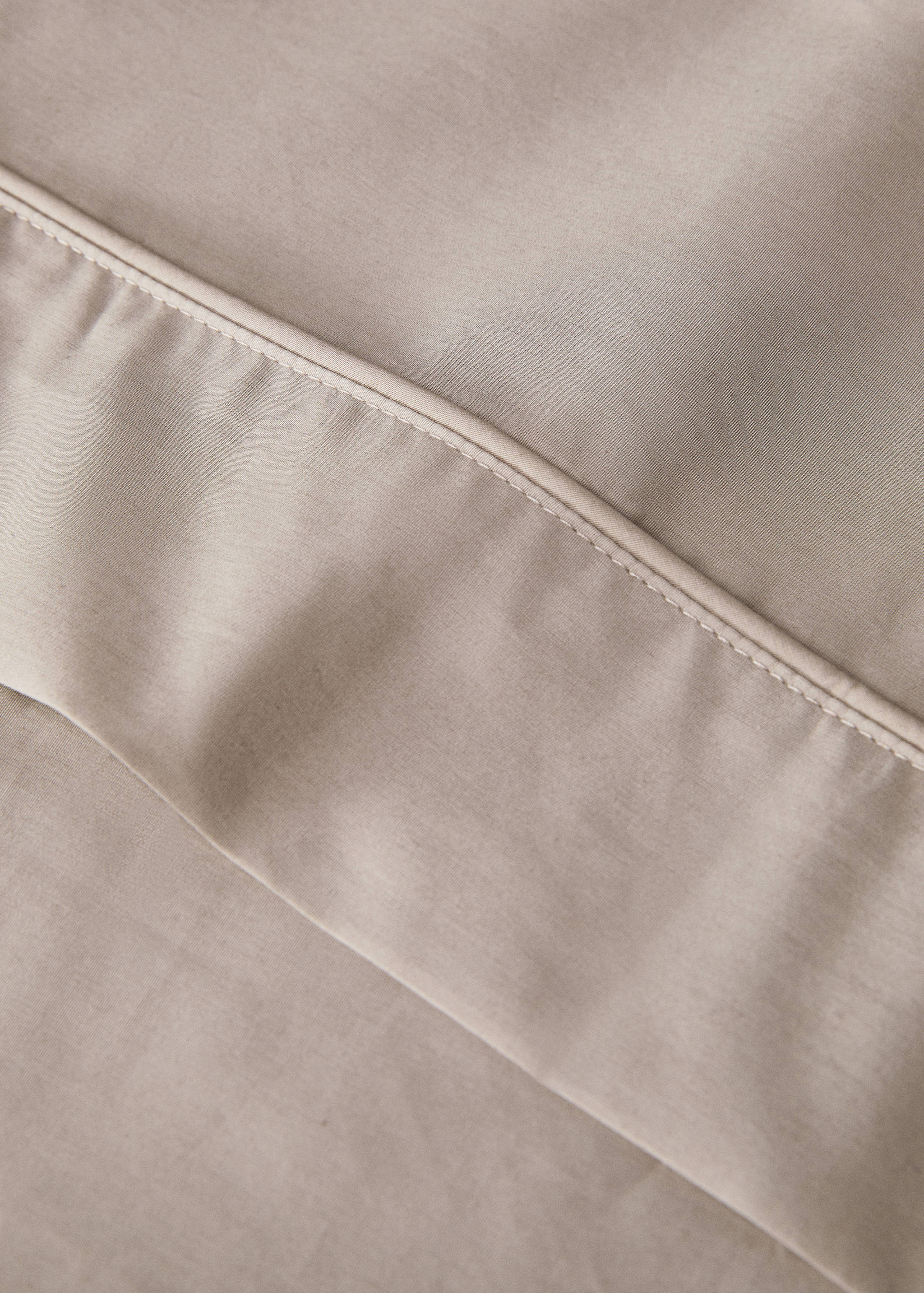 Drap plat percale de coton 500 fils détail passepoilé arrondi lit 150/160 cm - Détail de l'article 2