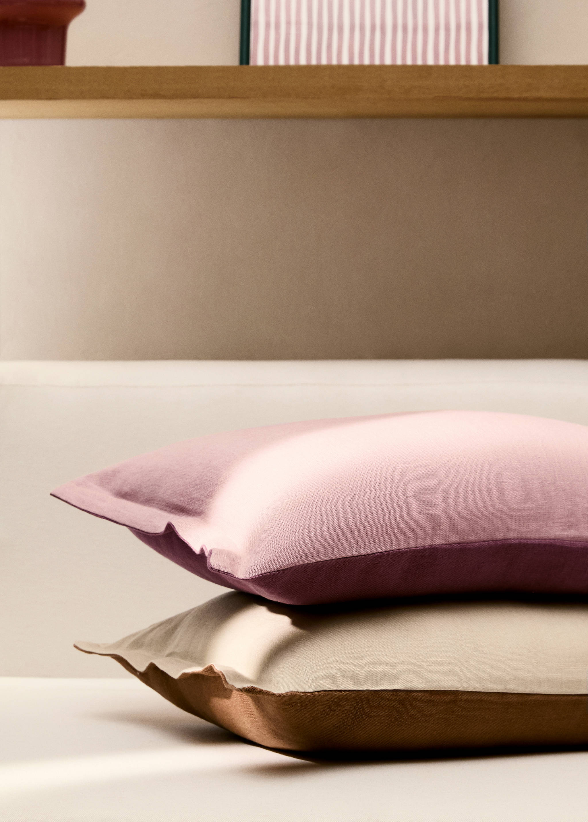 Two-tone linen cushion cover 60 x 60 cm - General plane