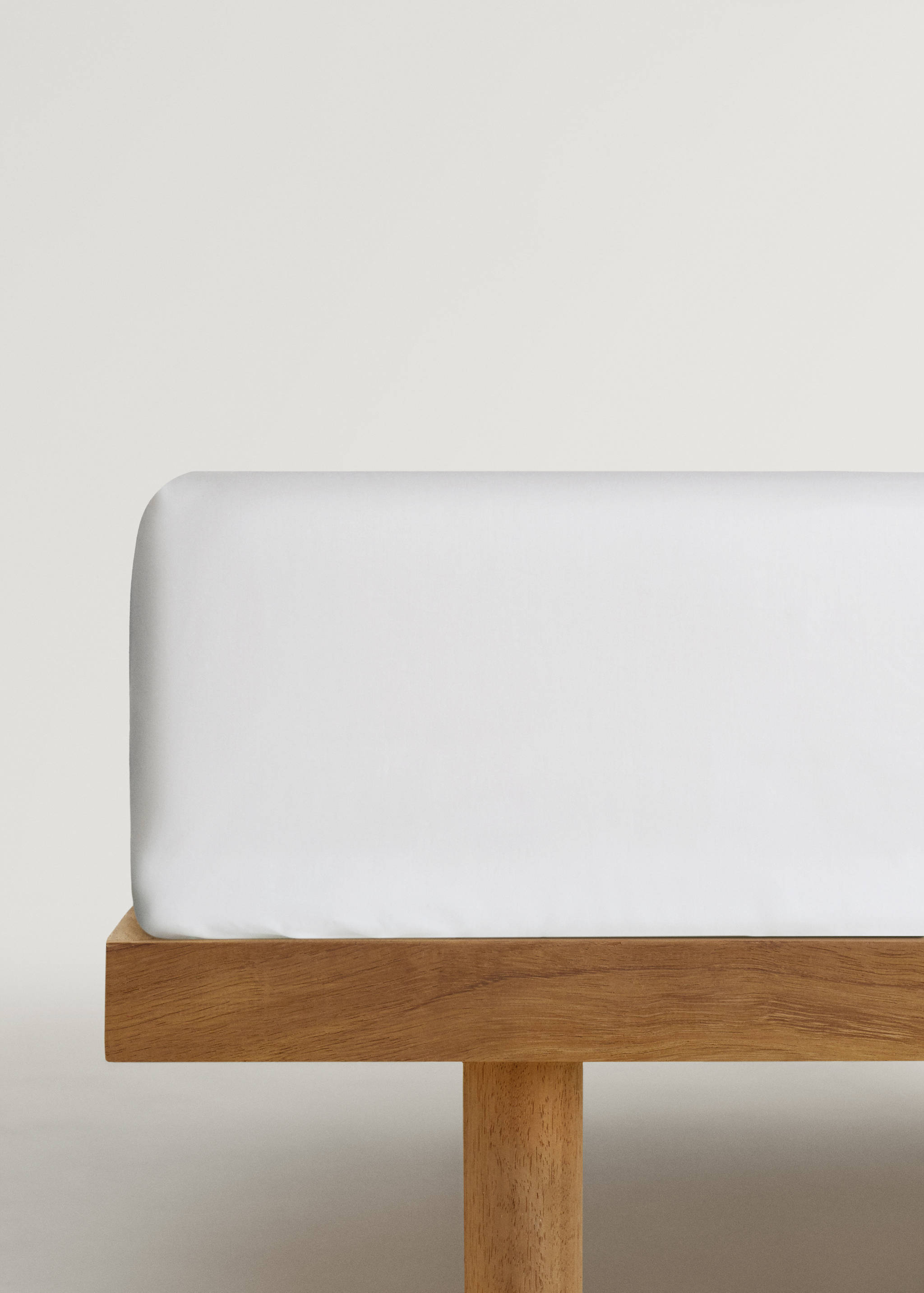 600-thread washed cotton fitted sheet for 160 cm bed - Article without model