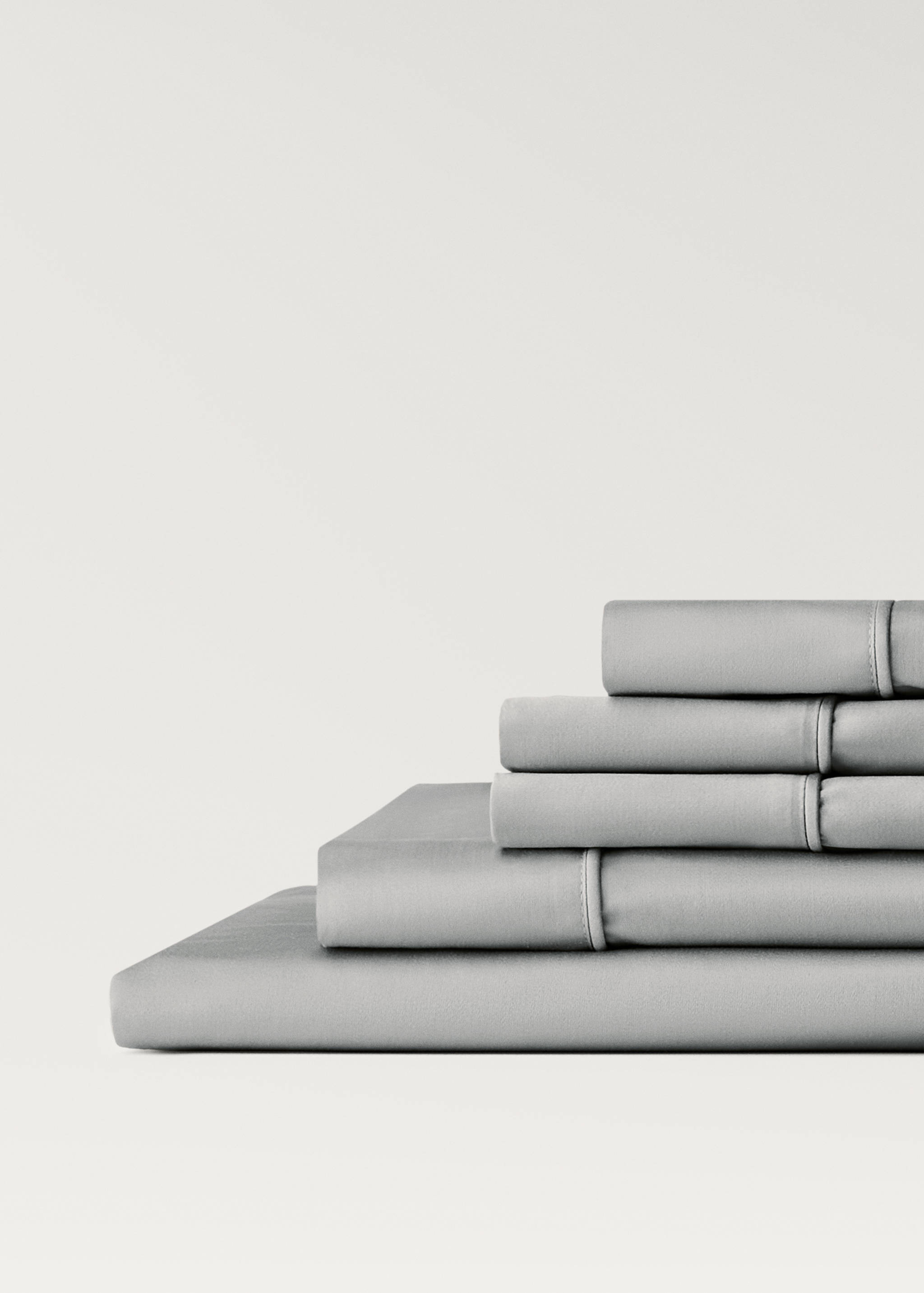 600-thread washed cotton fitted sheet for 160 cm bed - Details of the article 1